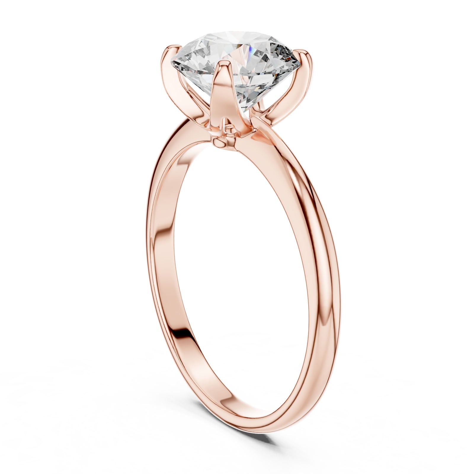 1.50 Ct. Classic Round Diamond Solitaire Ring with Four-Prong Setting (DDLR-050) 9