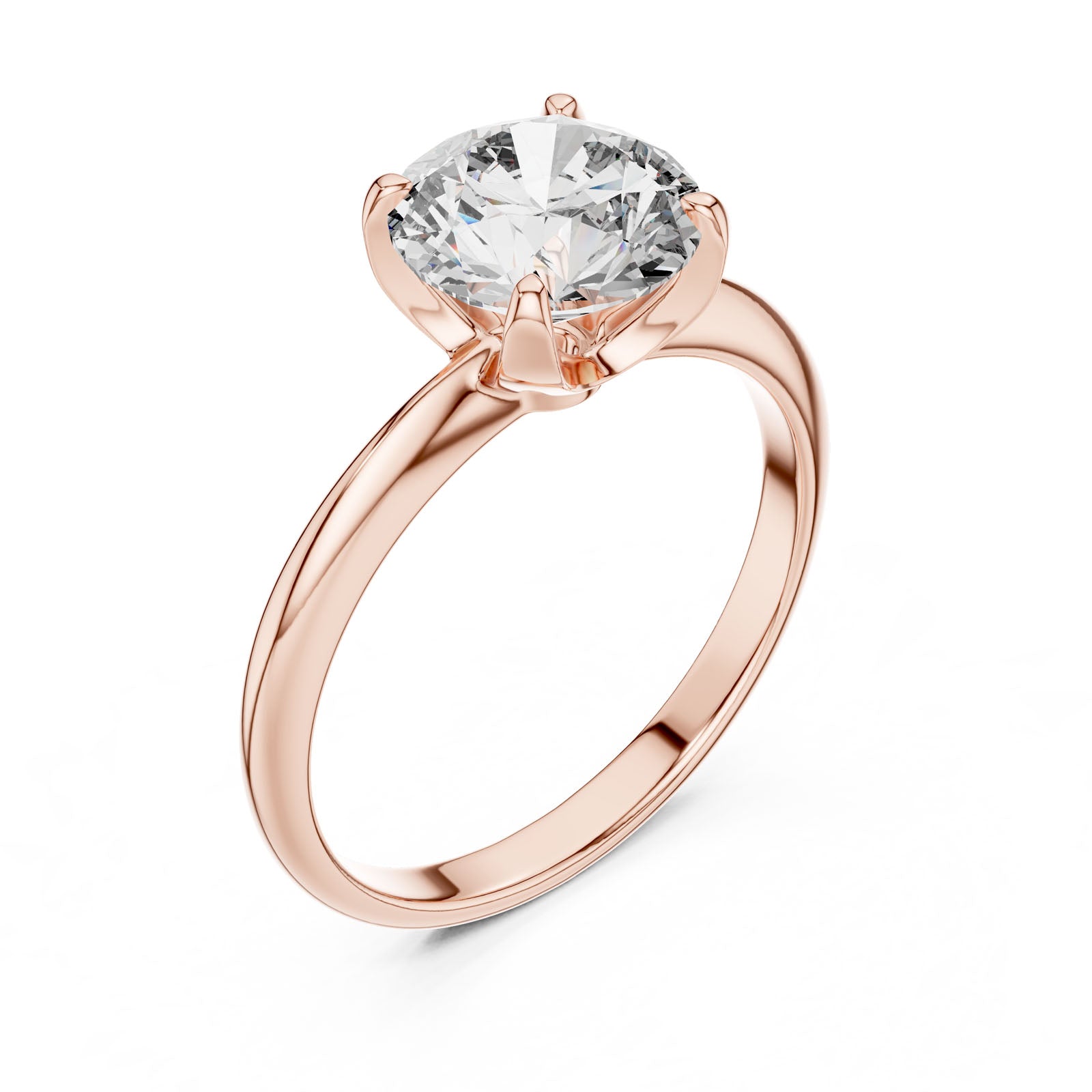 1.50 Ct. Classic Round Diamond Solitaire Ring with Four-Prong Setting (DDLR-050) 6