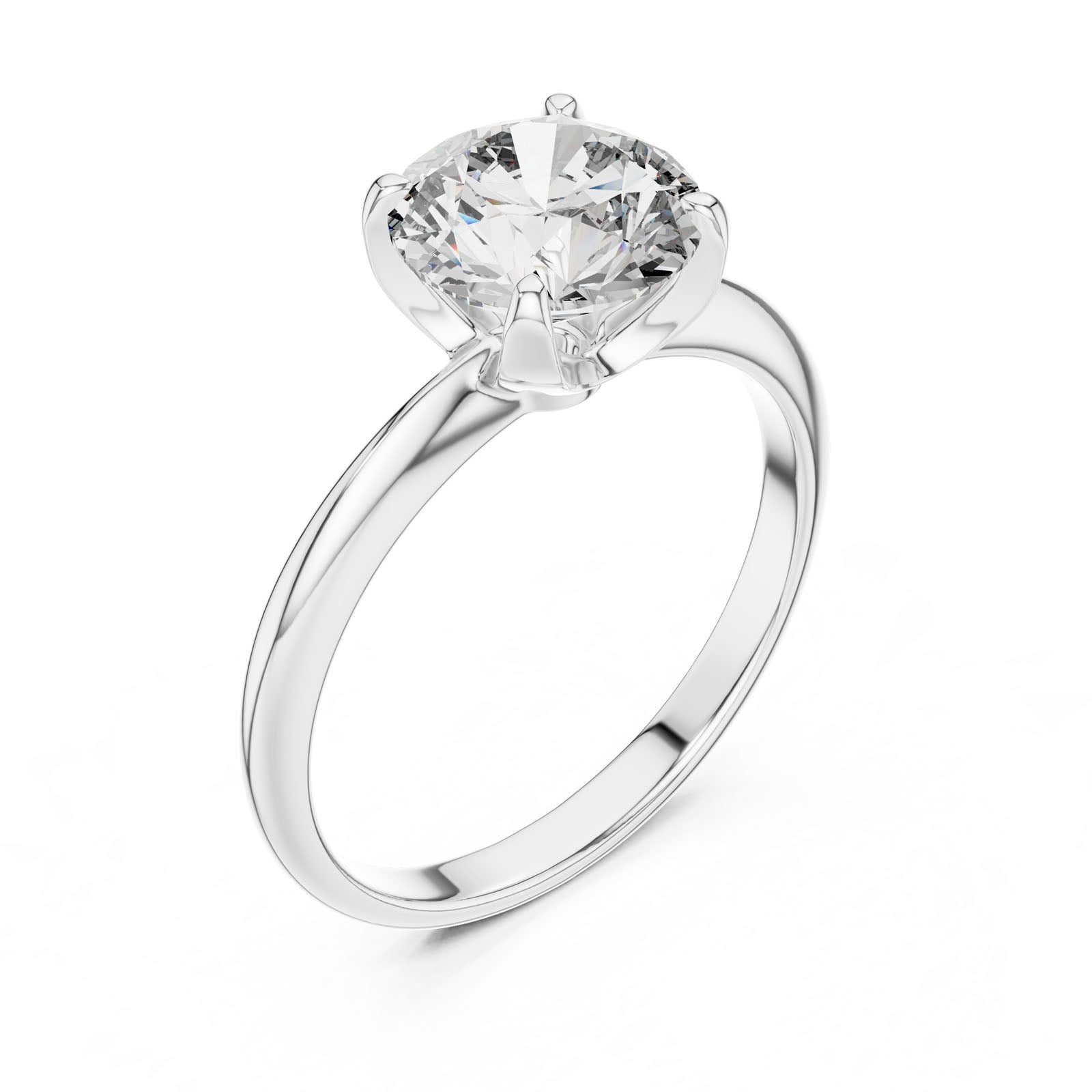1.50 Ct. Classic Round Diamond Solitaire Ring with Four-Prong Setting (DDLR-050) 7