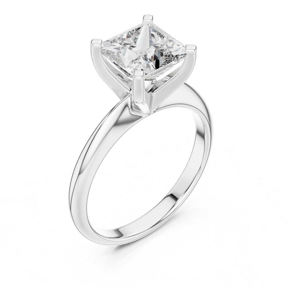 2.00 Ct. Princess Cut Diamond Solitaire Engagement Ring (DDLR-053) 10