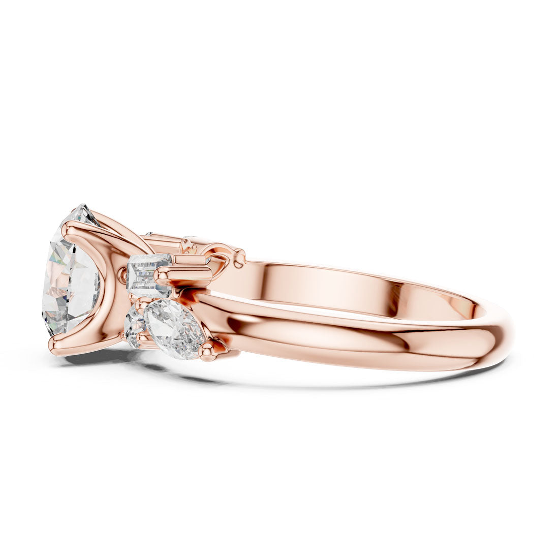 2.79 Ct. Round Diamond Engagement Ring with Mixed Accent Stones (DDLR-055) 4