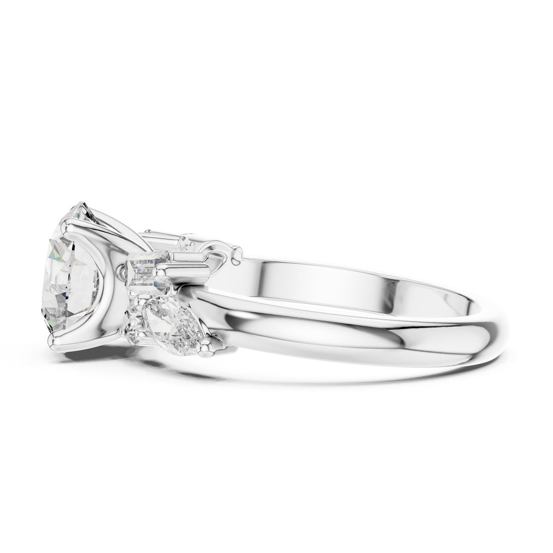 2.79 Ct. Round Diamond Engagement Ring with Mixed Accent Stones (DDLR-055) 6