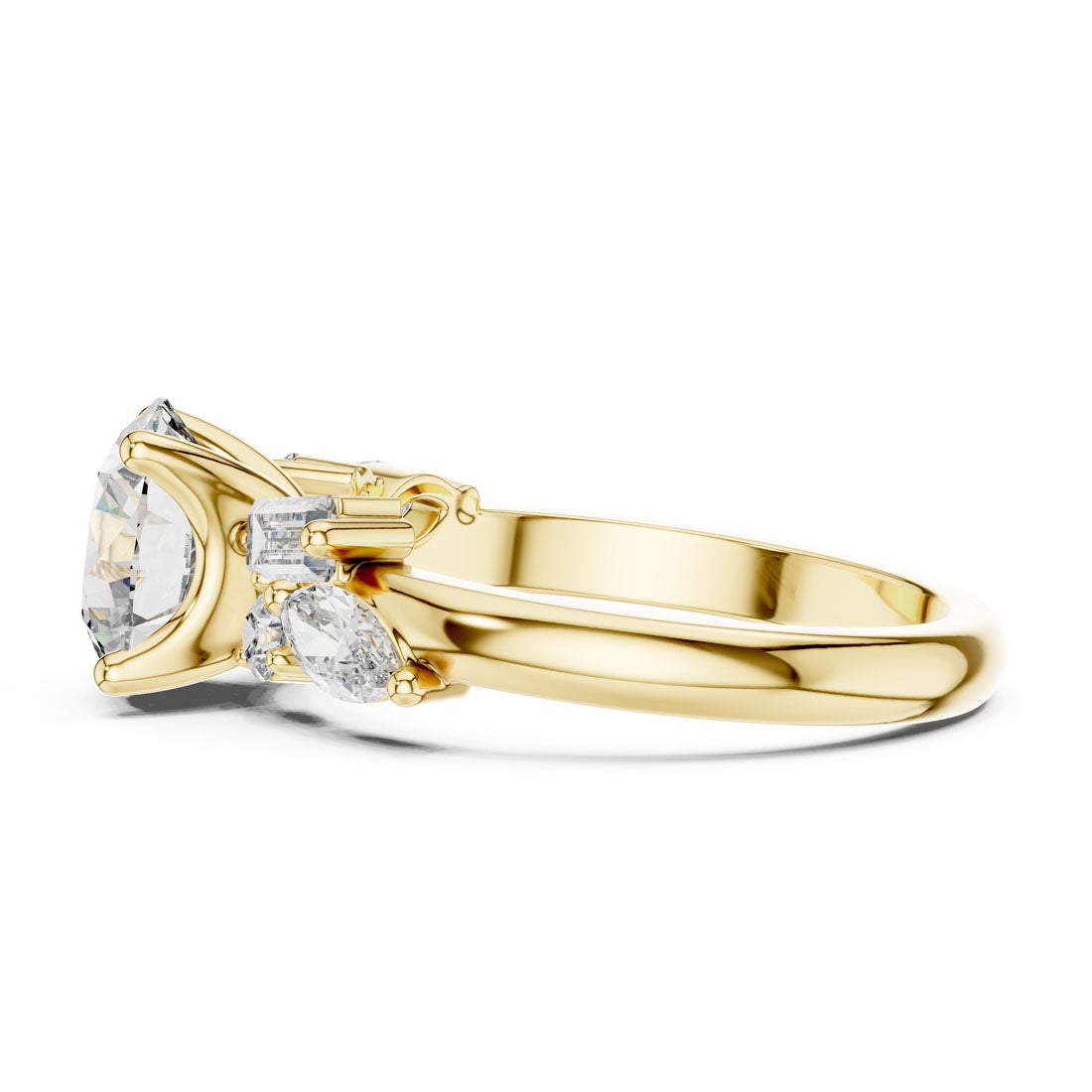 2.79 Ct. Round Diamond Engagement Ring with Mixed Accent Stones (DDLR-055) 8