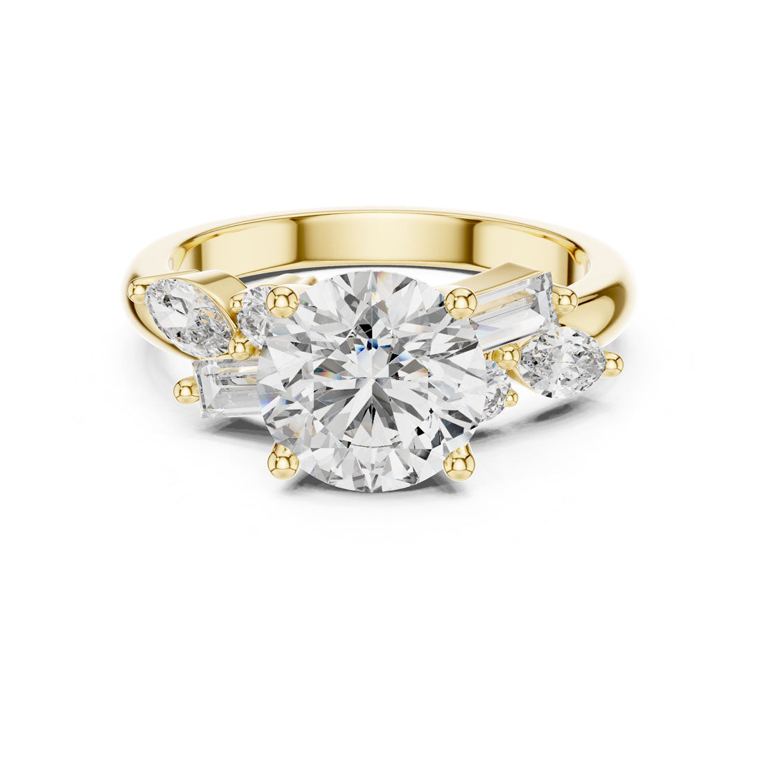 2.79 Ct. Round Diamond Engagement Ring with Mixed Accent Stones (DDLR-055)