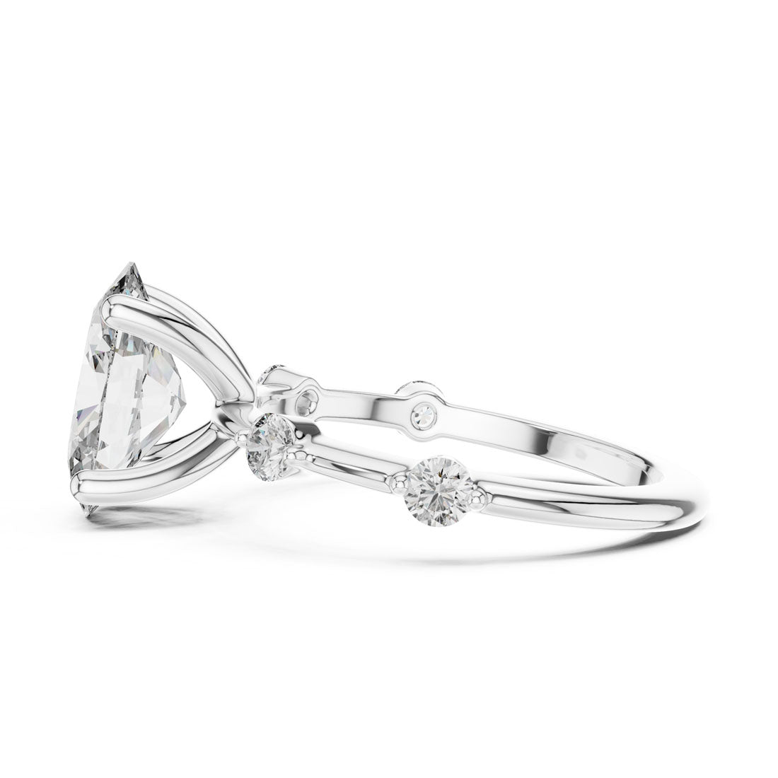 2.24 Ct. Oval Diamond Engagement Ring with Bezel-Set Accents (DDLR-056) 5