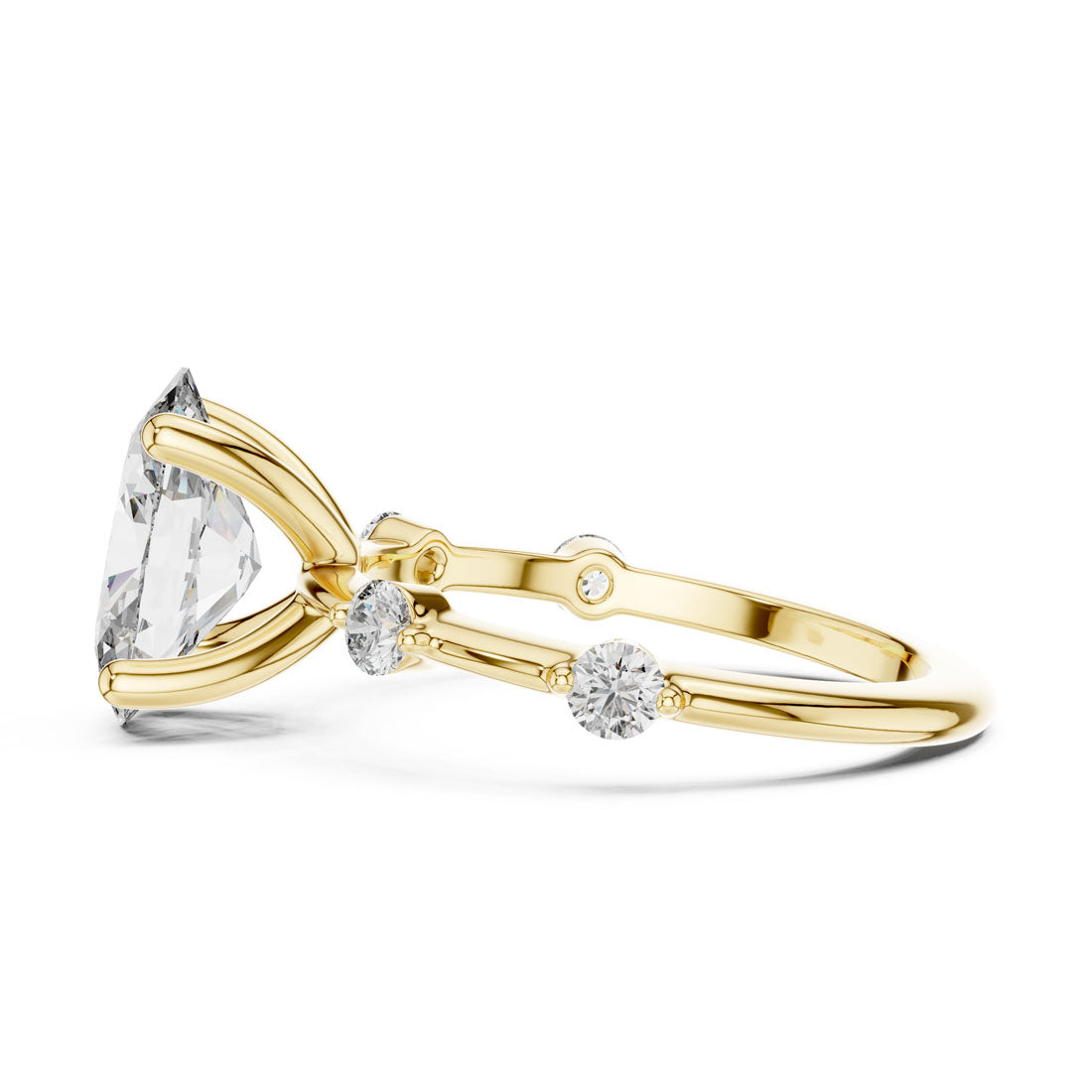 2.24 Ct. Oval Diamond Engagement Ring with Bezel-Set Accents (DDLR-056) 9