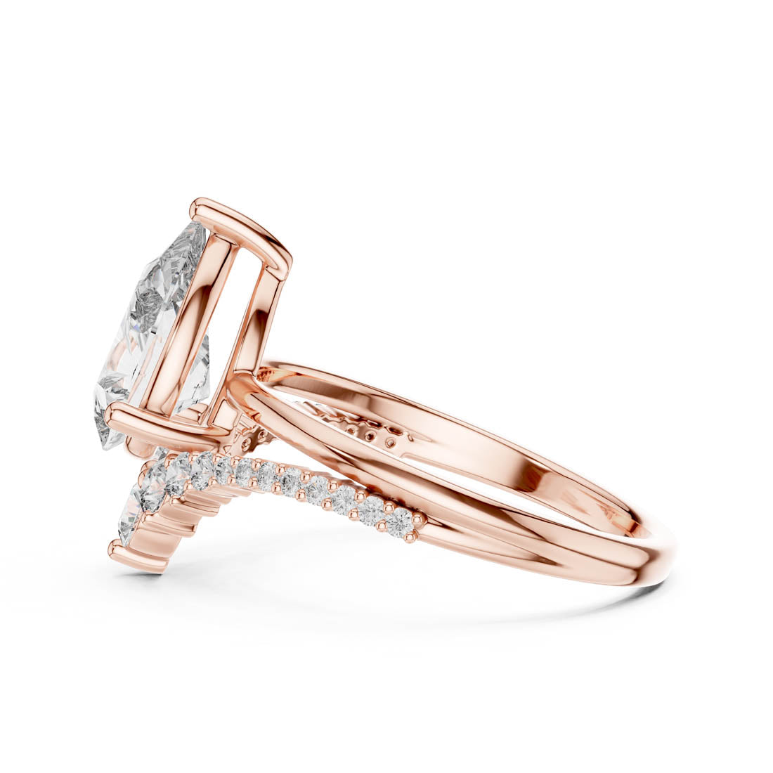 2.35 Ct. Pear Diamond Engagement Ring with Pavé and Side Accents (DDLR-059) 4