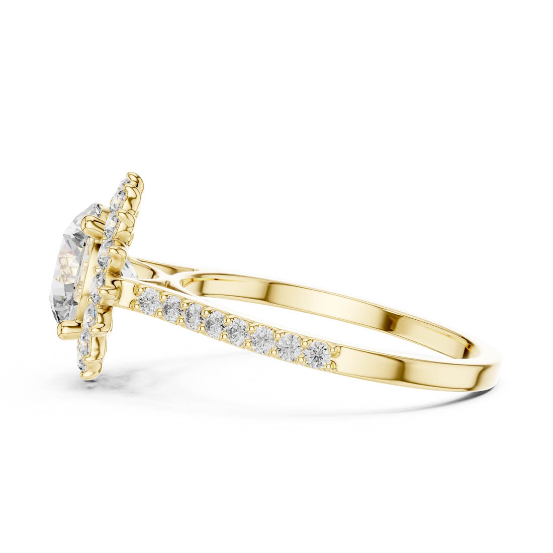 1.98 Ct. Round Brilliant Halo Engagement Ring with Pavé Diamond Band (DDLR-062) 7