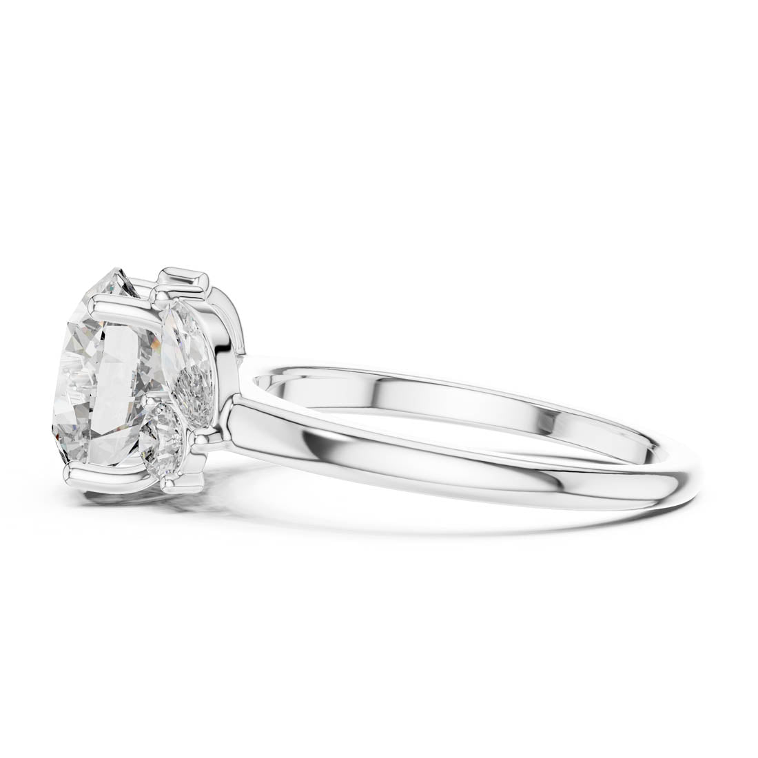 3.88 Ct. Round Cut Engagement Ring with Marquise and Round Side Diamonds (DDLR-074) 10