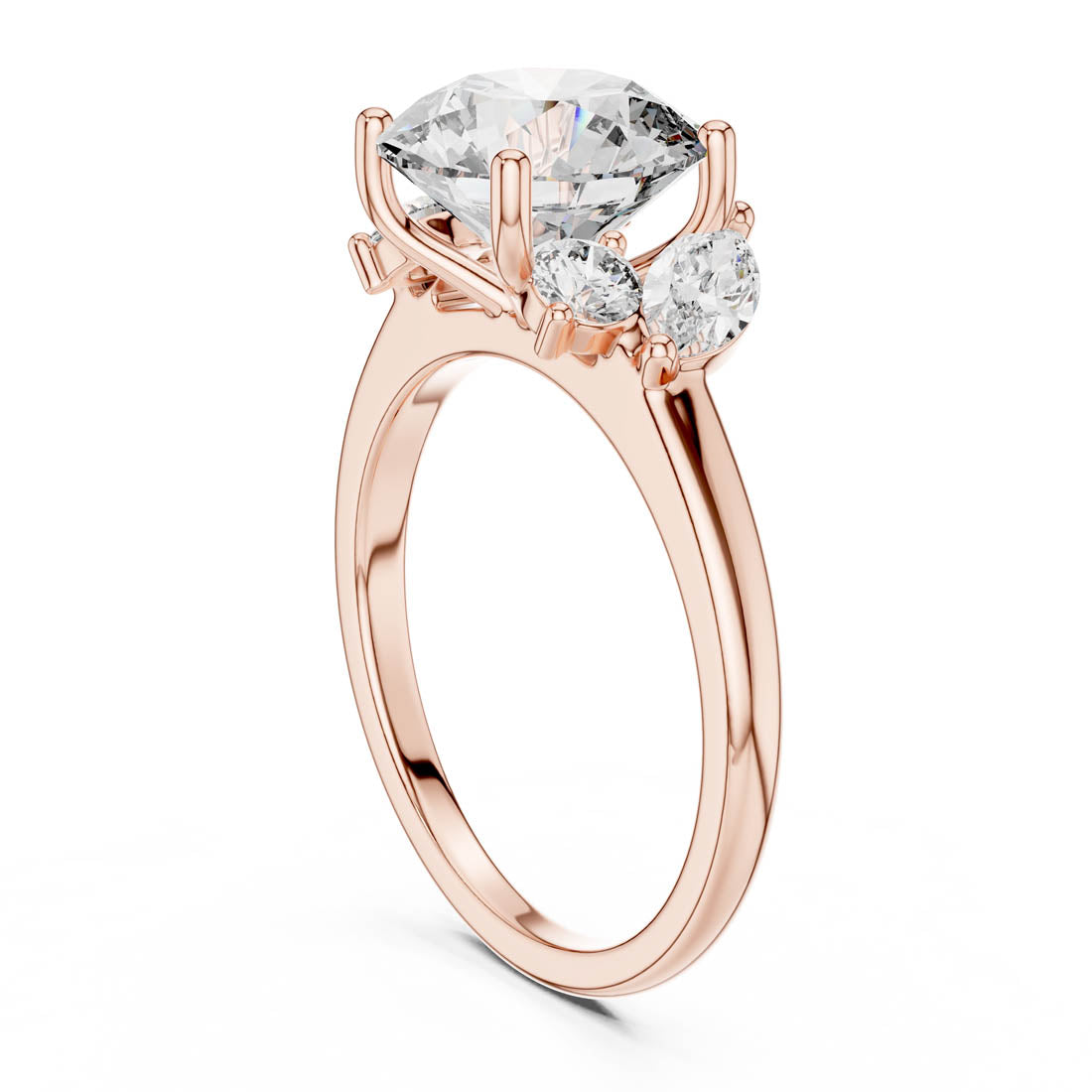 3.88 Ct. Round Cut Engagement Ring with Marquise and Round Side Diamonds (DDLR-074) 11