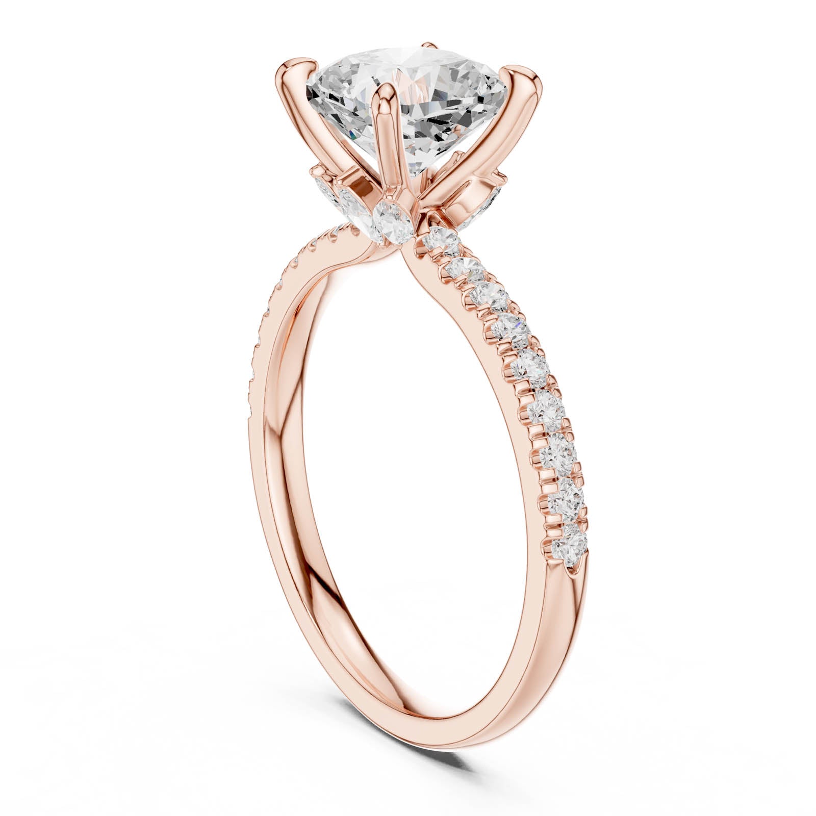 1.90 Ct. Cushion Diamond Ring with Hidden Halo and Pavé Band (DDLR-1010) 5