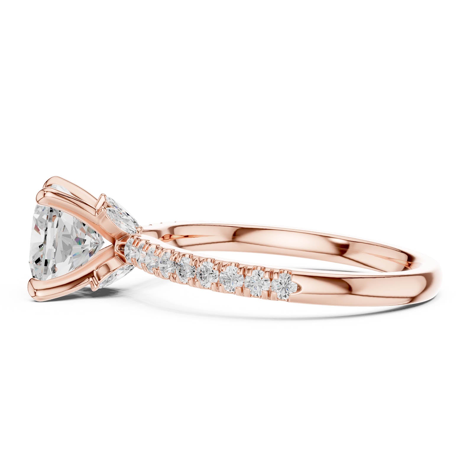 1.90 Ct. Cushion Diamond Ring with Hidden Halo and Pavé Band (DDLR-1010) 4