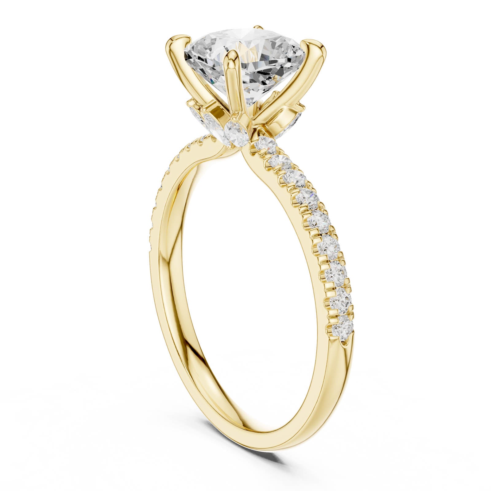 1.90 Ct. Cushion Diamond Ring with Hidden Halo and Pavé Band (DDLR-1010) 11
