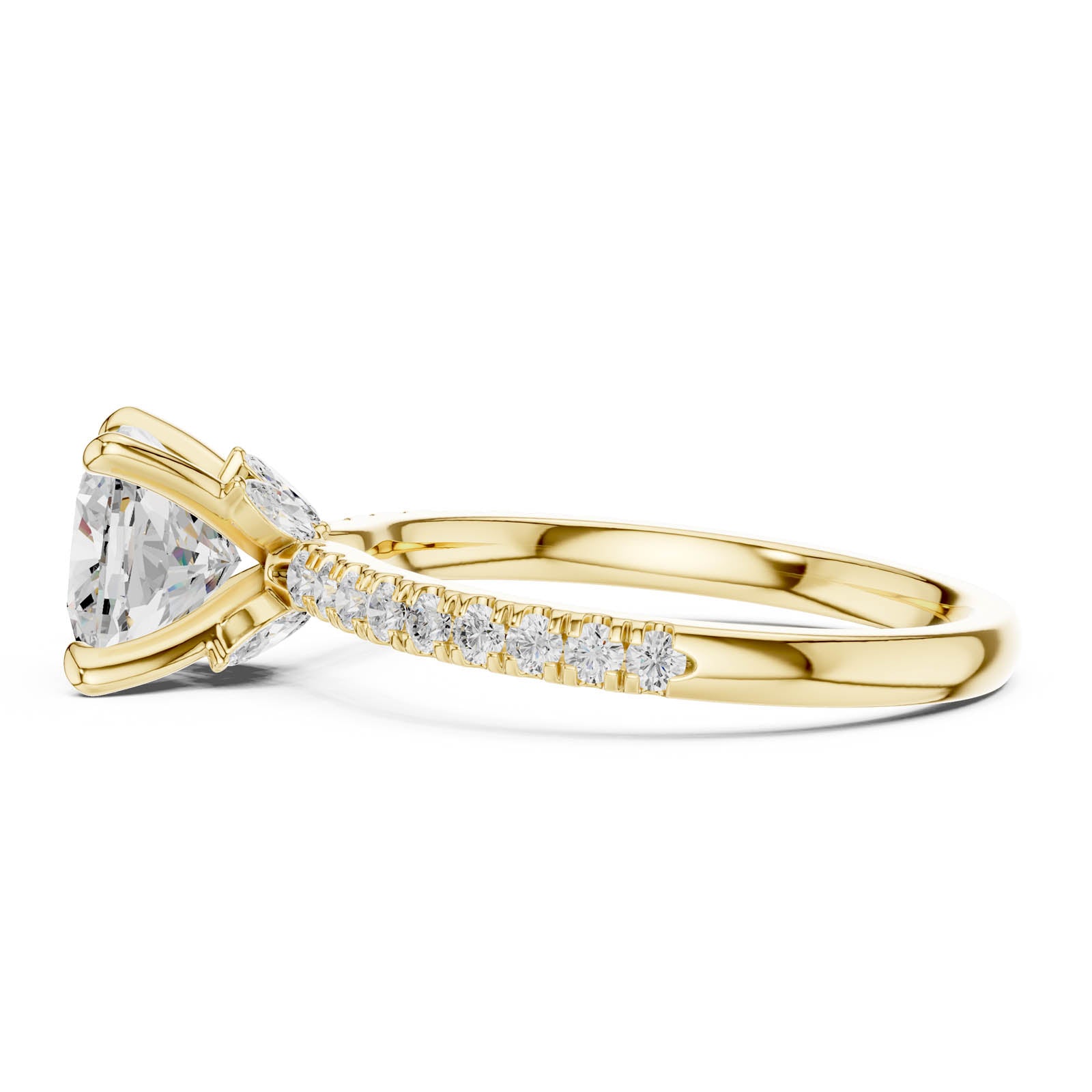 1.90 Ct. Cushion Diamond Ring with Hidden Halo and Pavé Band (DDLR-1010) 12
