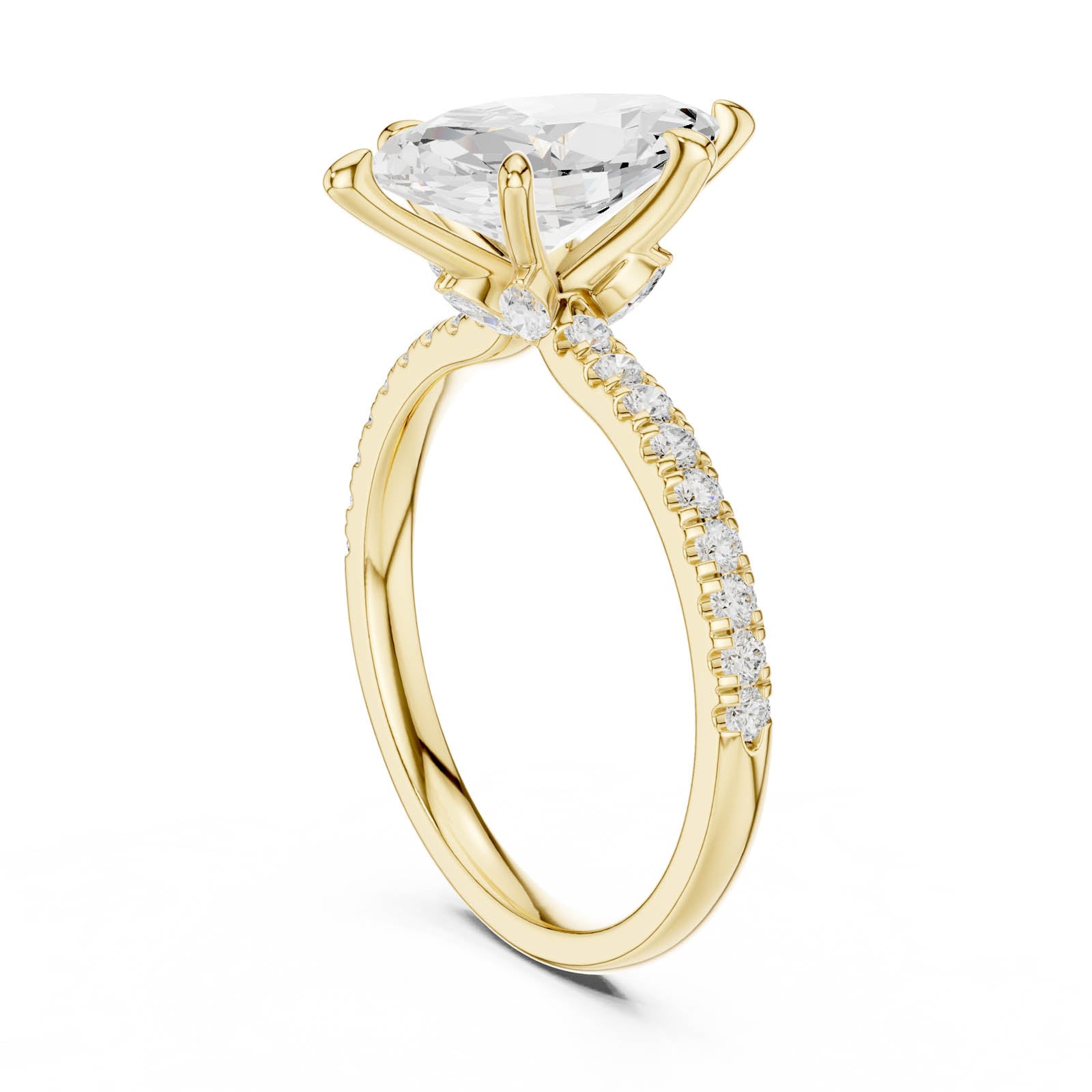 2.43 Ct. Marquise Diamond Ring with Hidden Halo and Pavé Band (DDLR-1012) 6