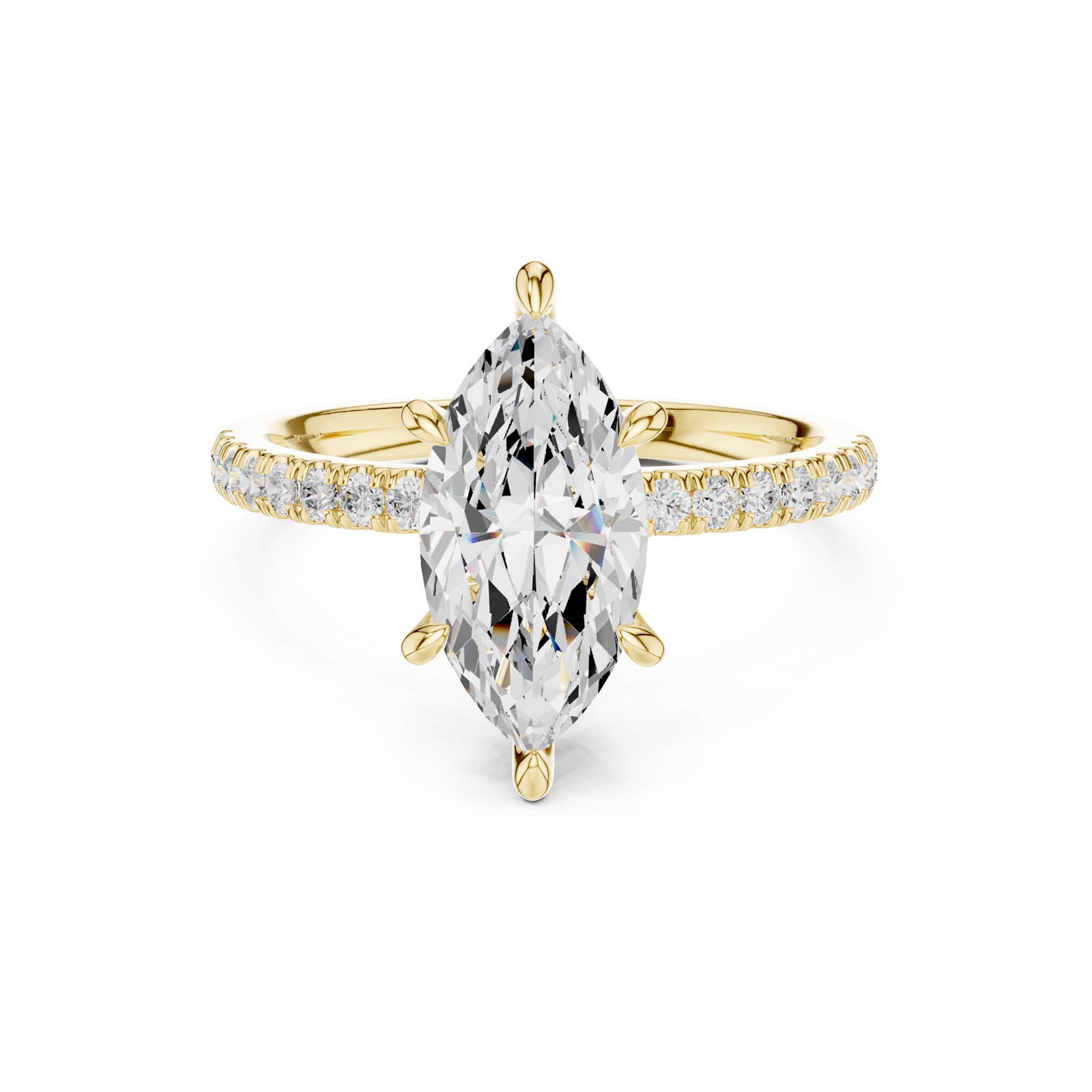 2.43 Ct. Marquise Diamond Ring with Hidden Halo and Pavé Band (DDLR-1012) 8