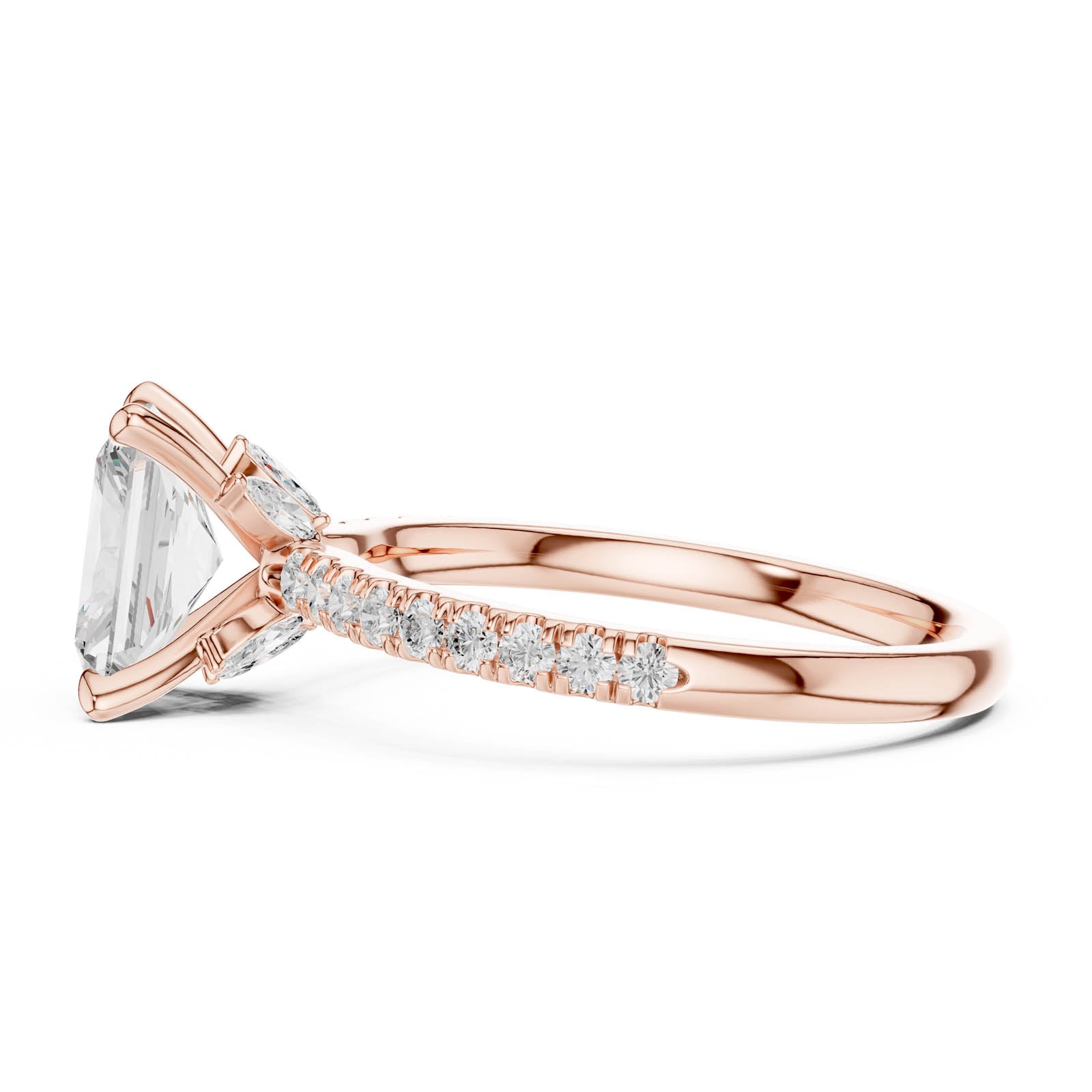 1.96 Ct. Radiant Cut Diamond Ring with Hidden Halo and Pavé Band (DDLR-1015) 4