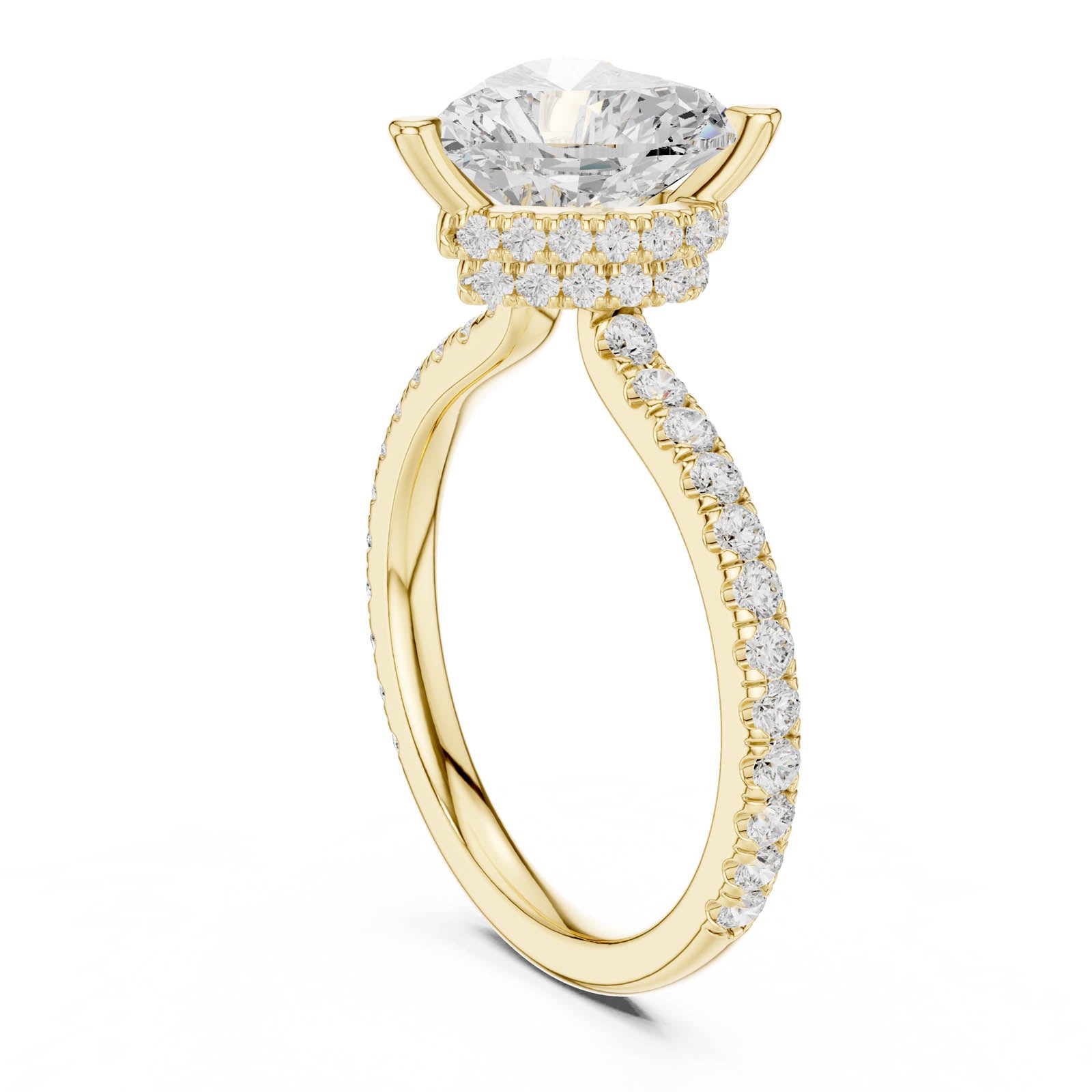 3.25 Ct. Heart Shaped Diamond Ring with Double Hidden Halo and Pavé Band (DDLR-1018) 9