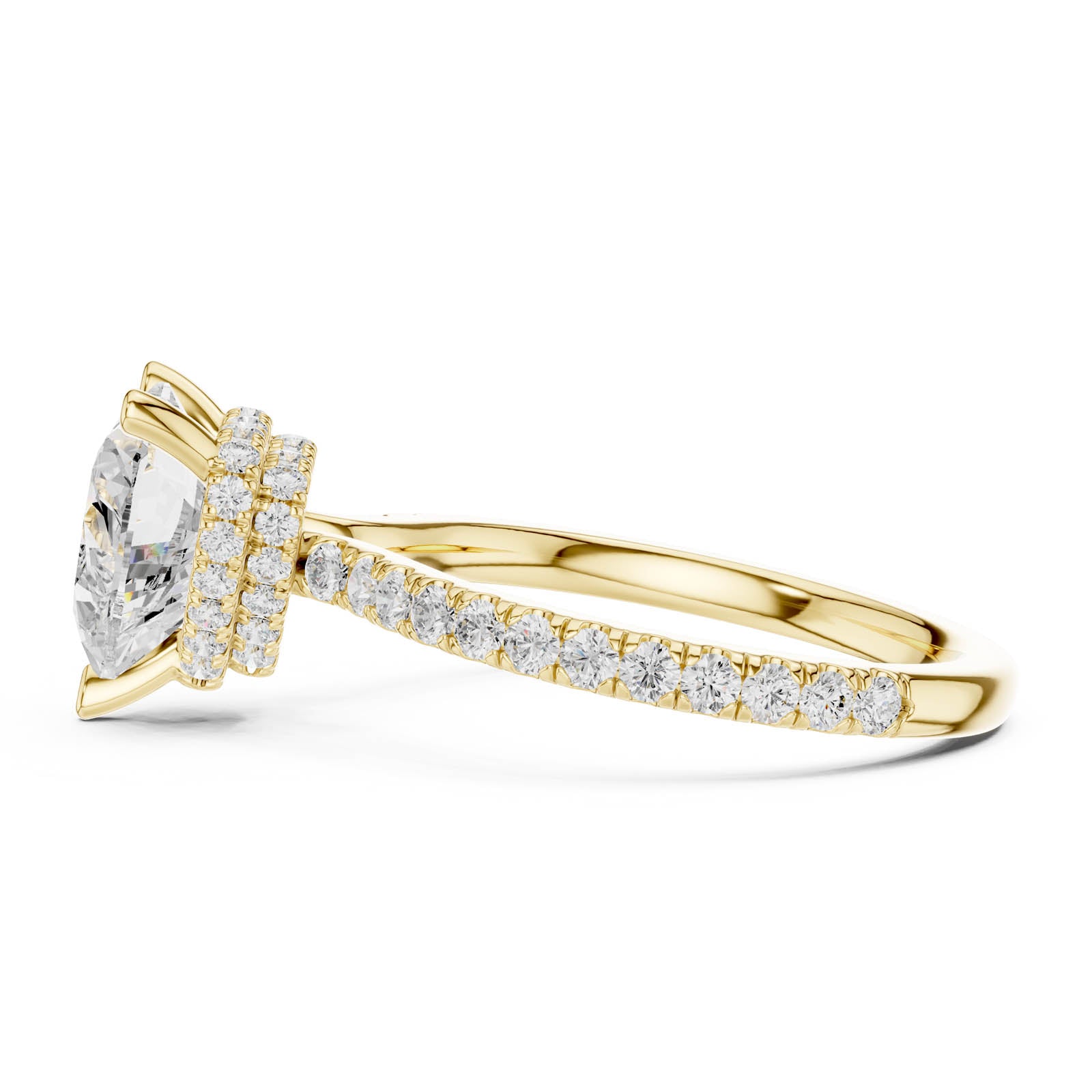3.25 Ct. Heart Shaped Diamond Ring with Double Hidden Halo and Pavé Band (DDLR-1018) 6