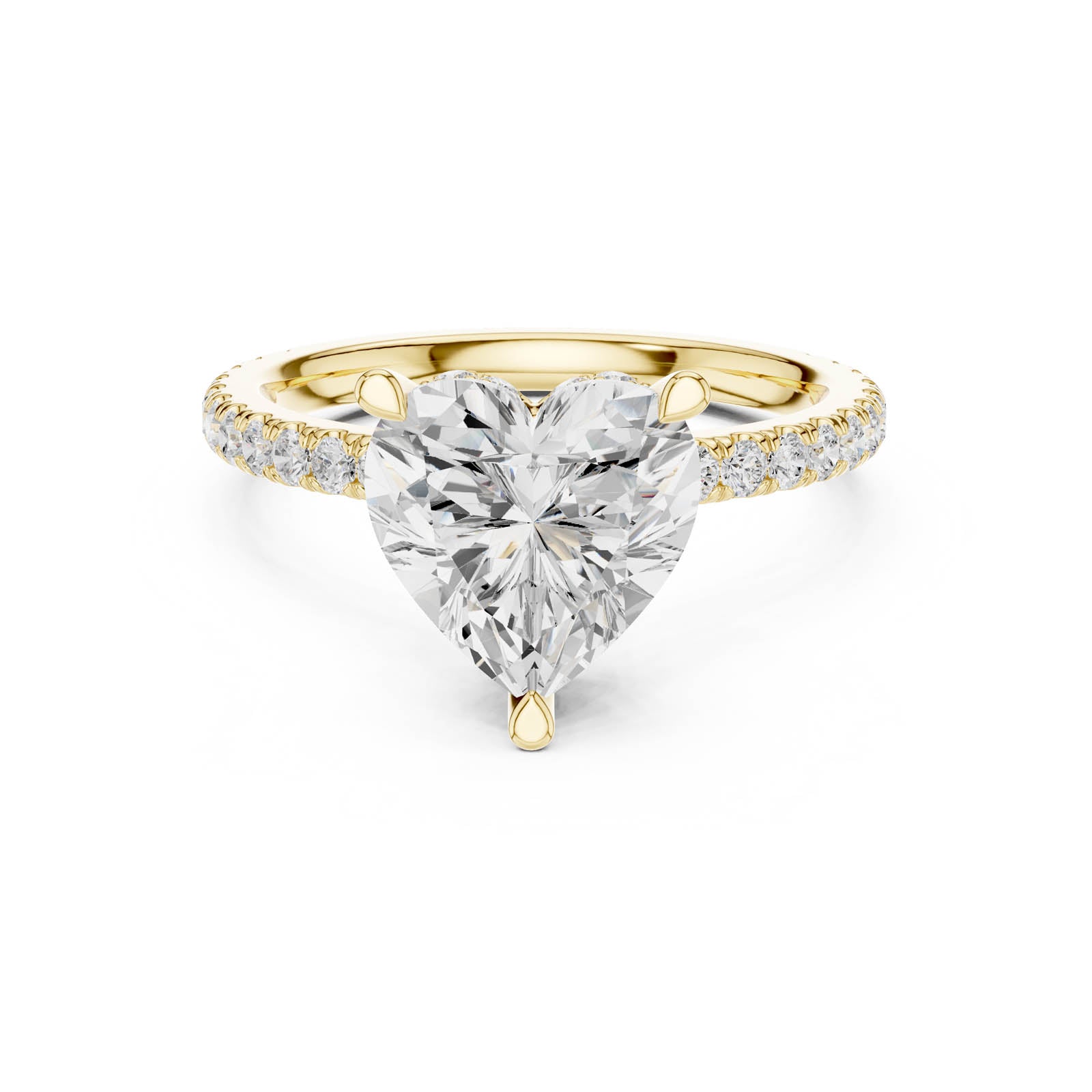 3.25 Ct. Heart Shaped Diamond Ring with Double Hidden Halo and Pavé Band (DDLR-1018) 12