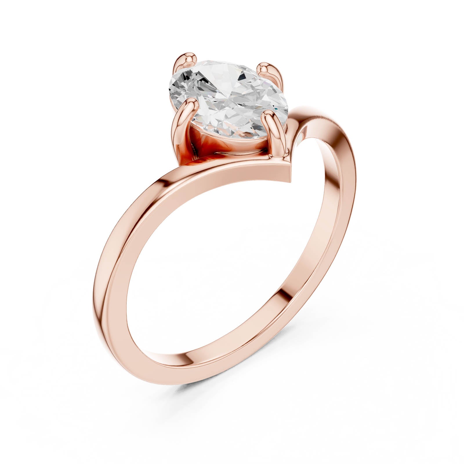 1.25 Ct. Oval Diamond Solitaire Ring with Classic Four-Prong Setting (DDLR-1055)