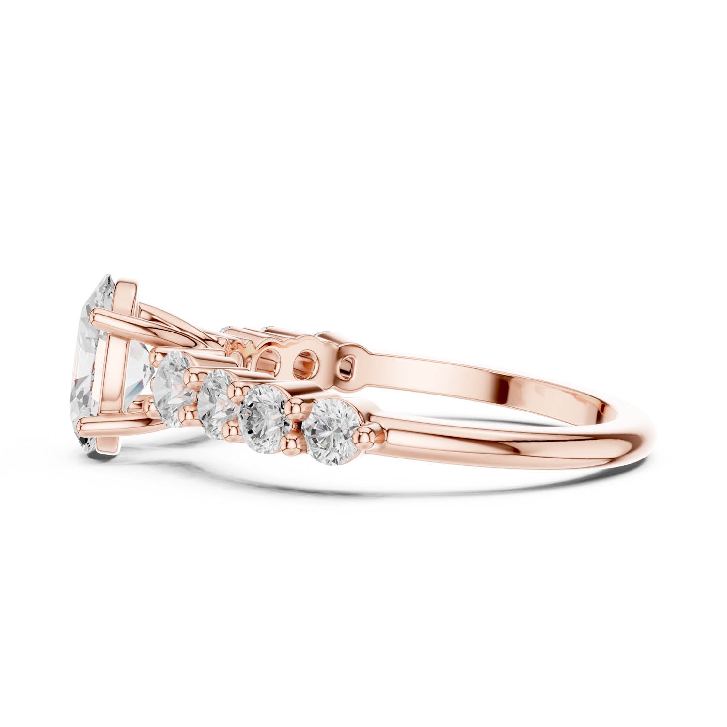 1.52 Ct. Oval Diamond Engagement Ring with Graduated Side Stones (DDLR-1056) 3