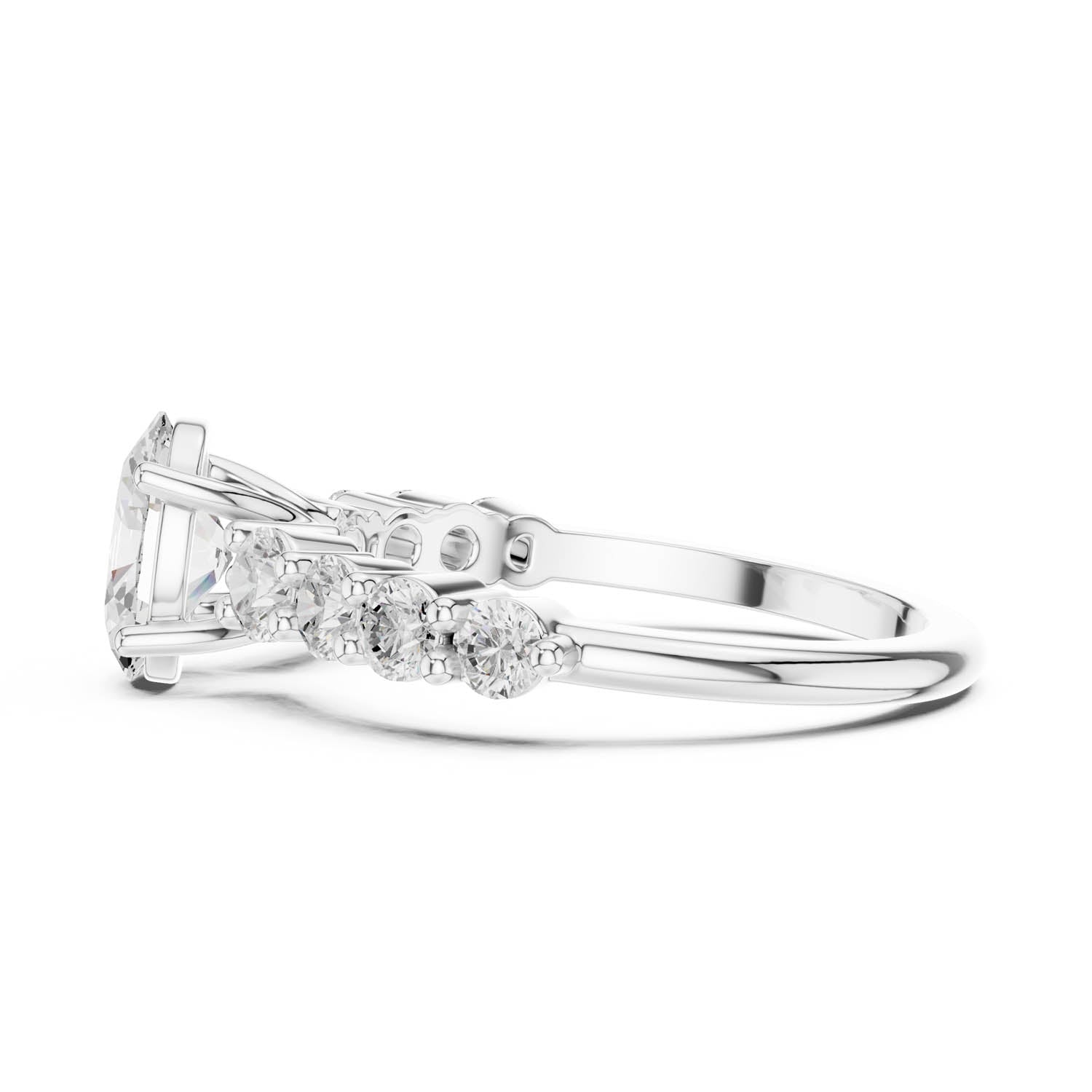 1.52 Ct. Oval Diamond Engagement Ring with Graduated Side Stones (DDLR-1056) 6