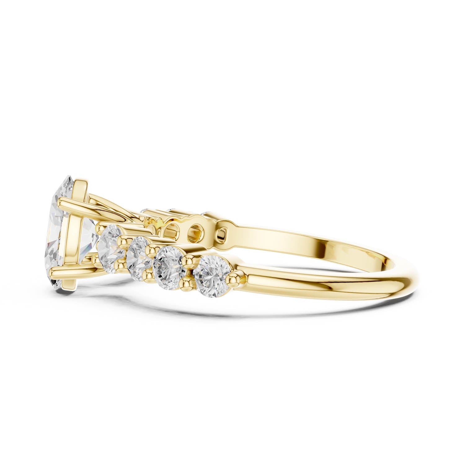 1.52 Ct. Oval Diamond Engagement Ring with Graduated Side Stones (DDLR-1056) 7