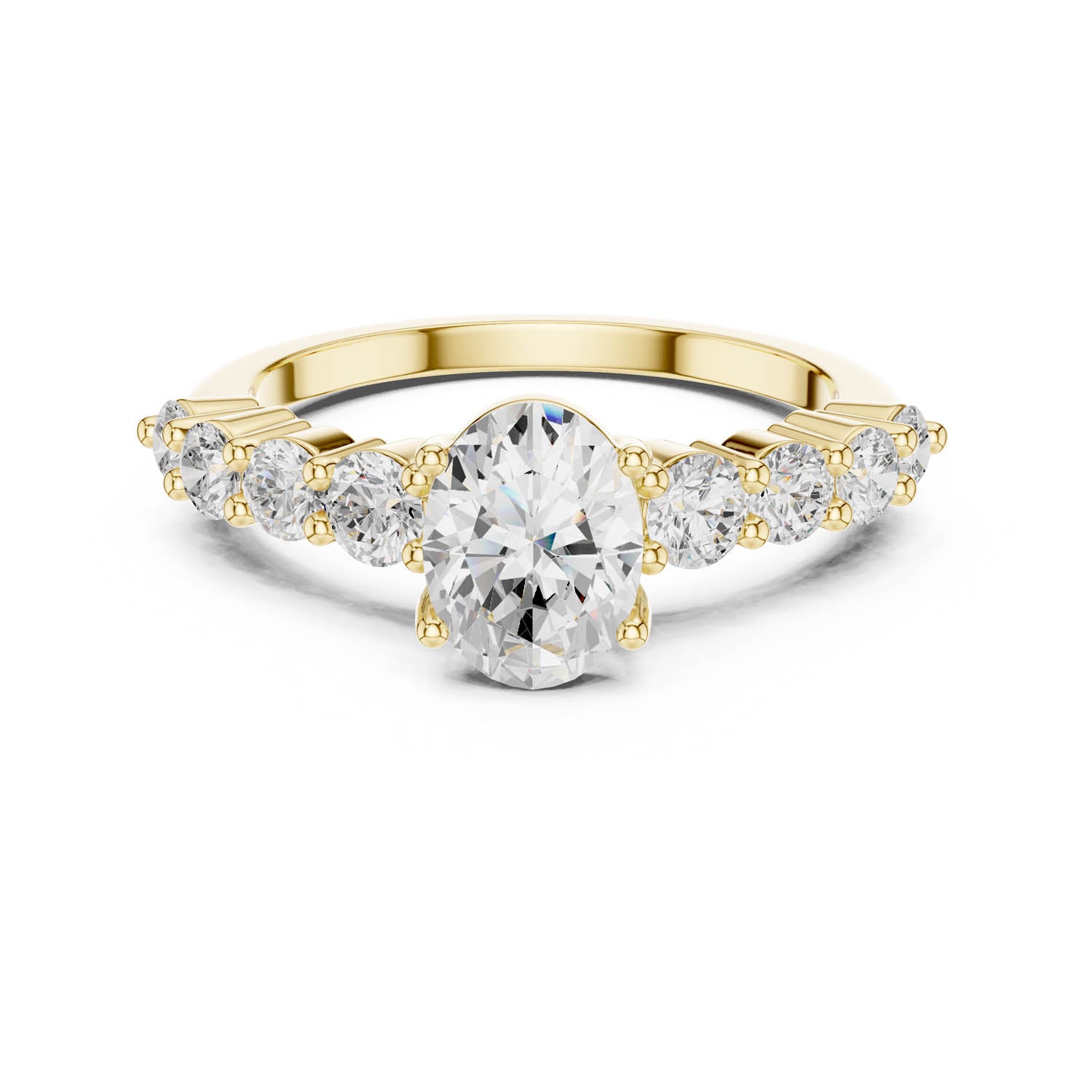 1.52 Ct. Oval Diamond Engagement Ring with Graduated Side Stones (DDLR-1056) 5