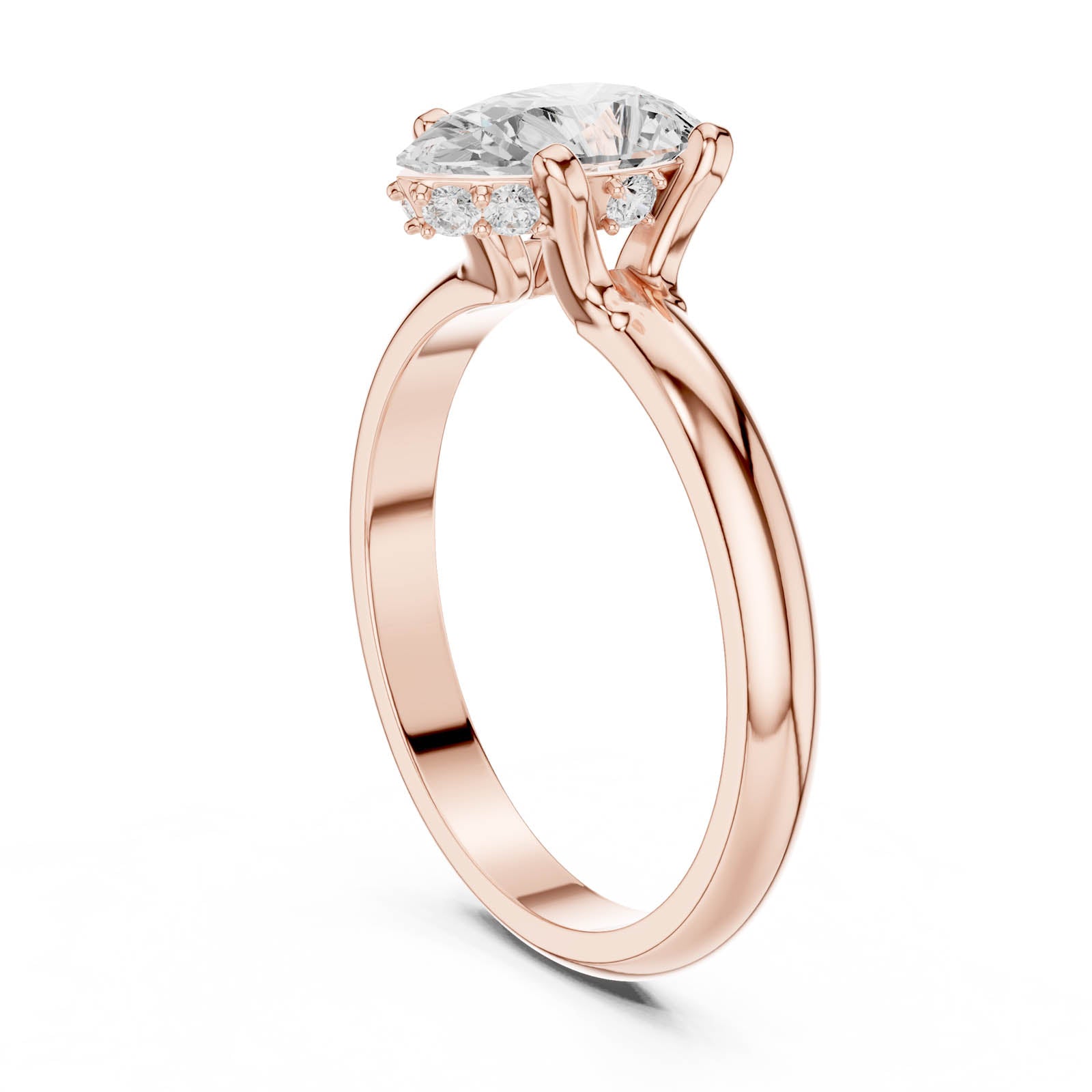 1.11 Ct. Pear Shape Diamond Solitaire Ring with Five-Prong Setting (DDLR-1059) 8