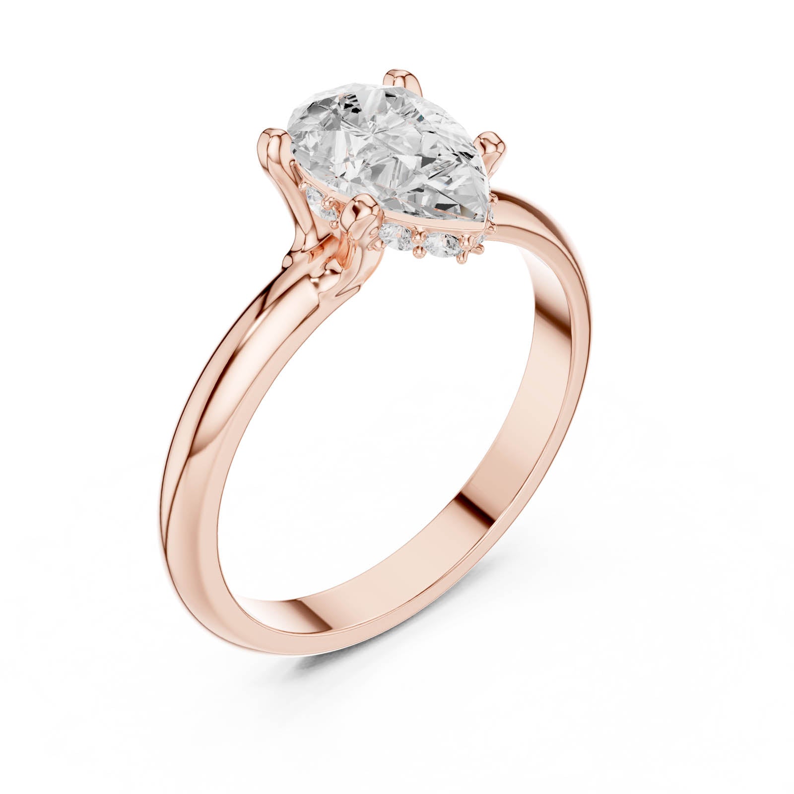 1.11 Ct. Pear Shape Diamond Solitaire Ring with Five-Prong Setting (DDLR-1059) 9