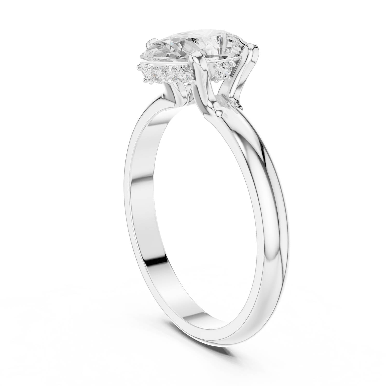 1.11 Ct. Pear Shape Diamond Solitaire Ring with Five-Prong Setting (DDLR-1059) 10