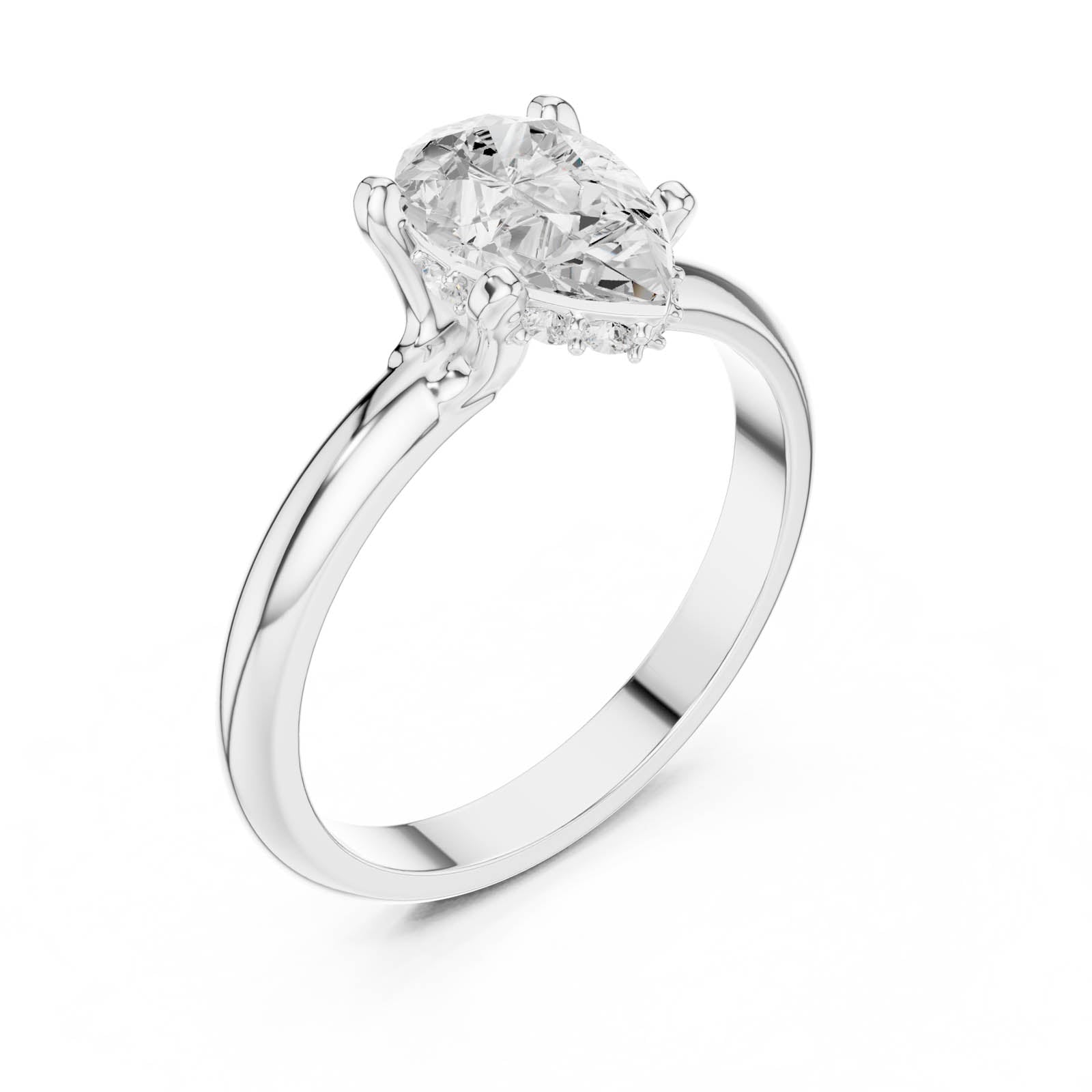 1.11 Ct. Pear Shape Diamond Solitaire Ring with Five-Prong Setting (DDLR-1059) 11