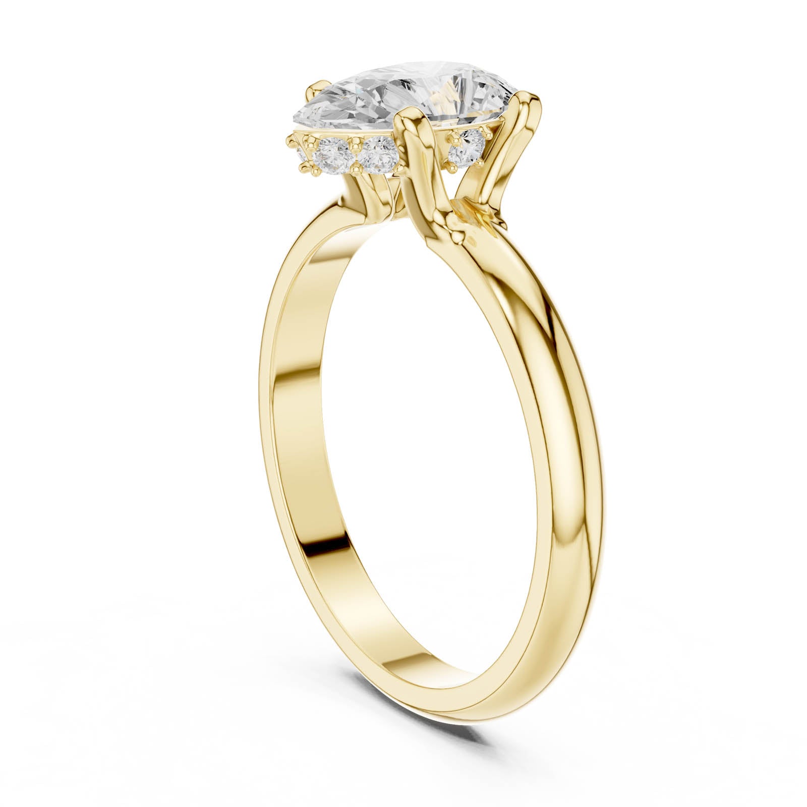 1.11 Ct. Pear Shape Diamond Solitaire Ring with Five-Prong Setting (DDLR-1059) 12