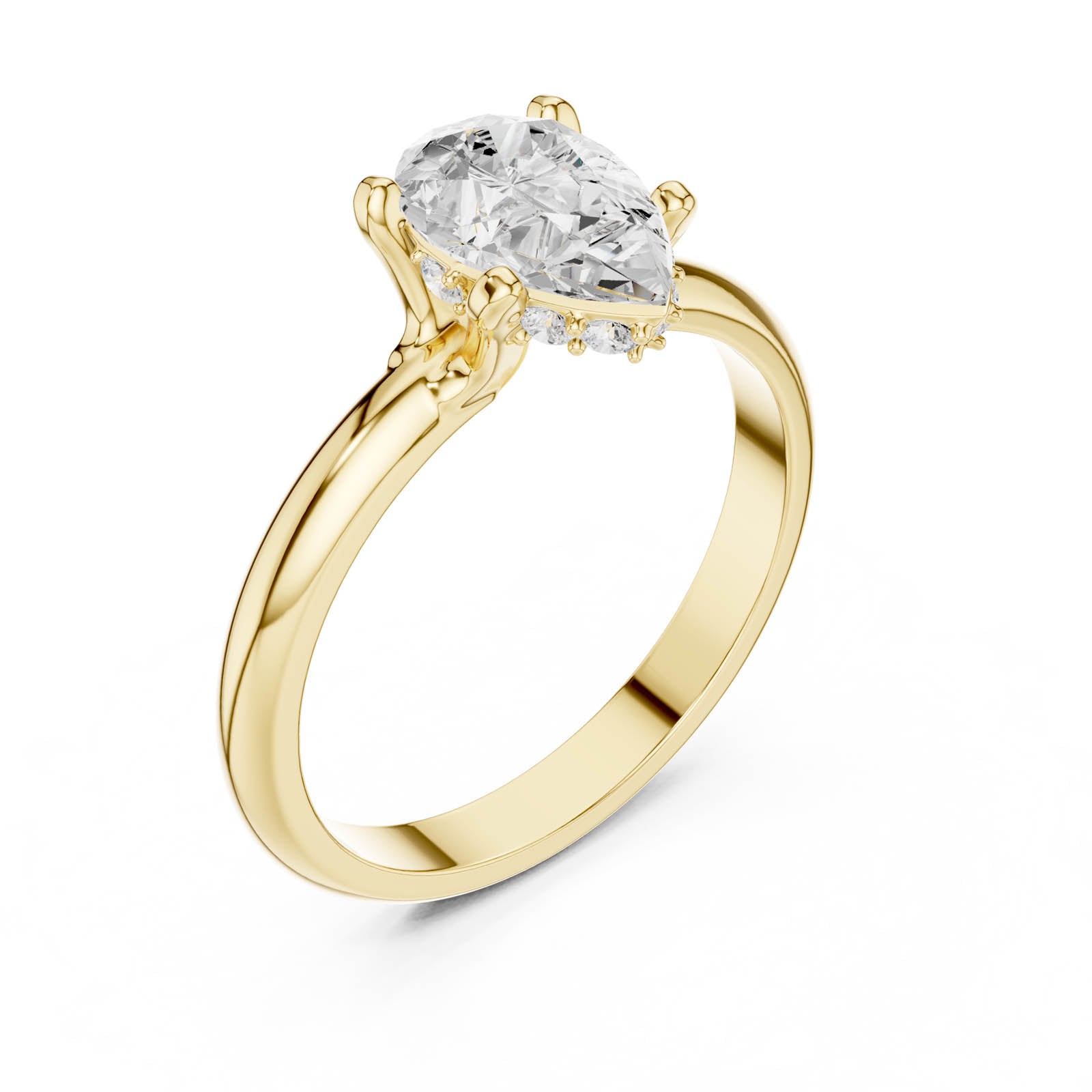 1.11 Ct. Pear Shape Diamond Solitaire Ring with Five-Prong Setting (DDLR-1059)