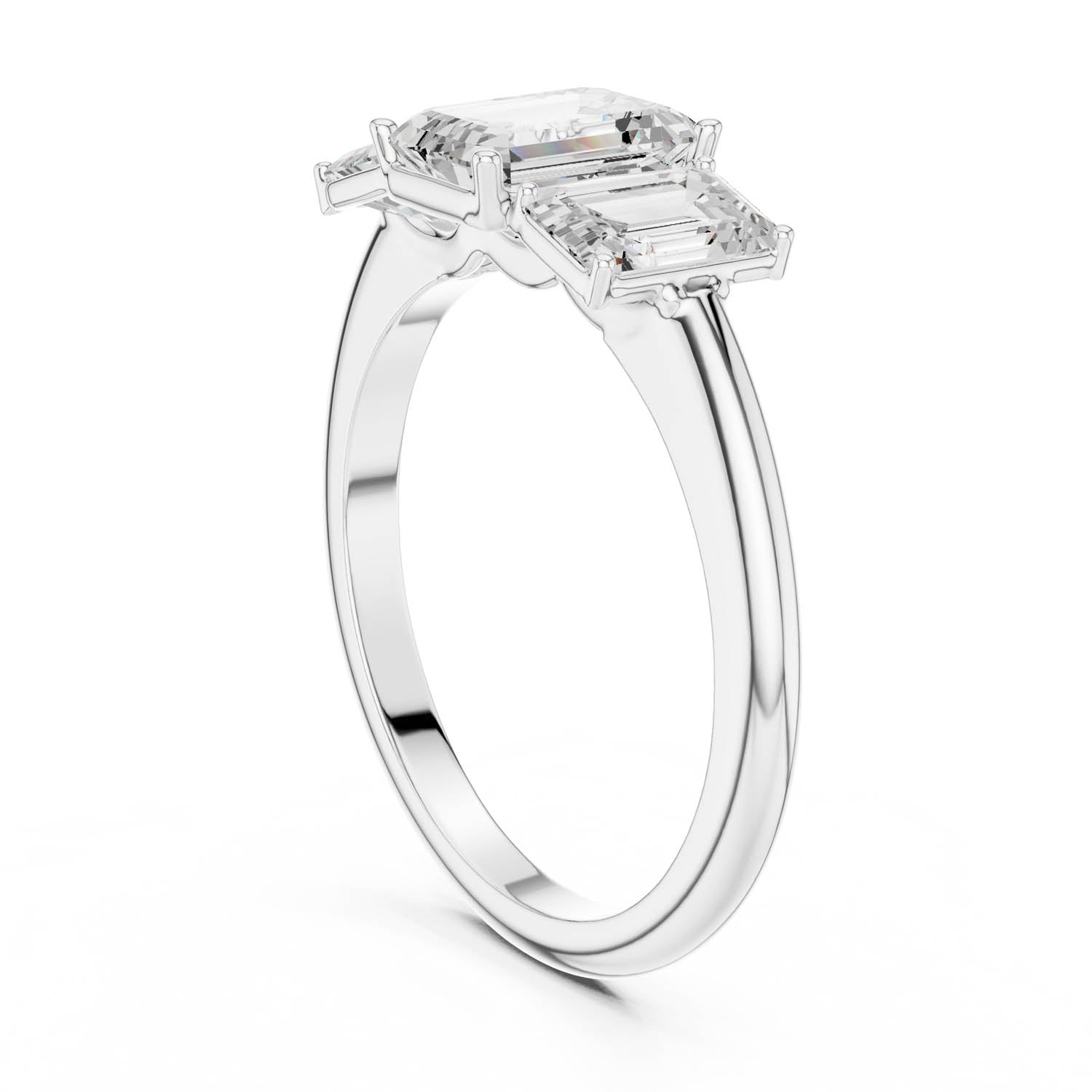 1.86 Ct. Emerald Cut Three-Stone Diamond Ring (DDLR-1073) 12