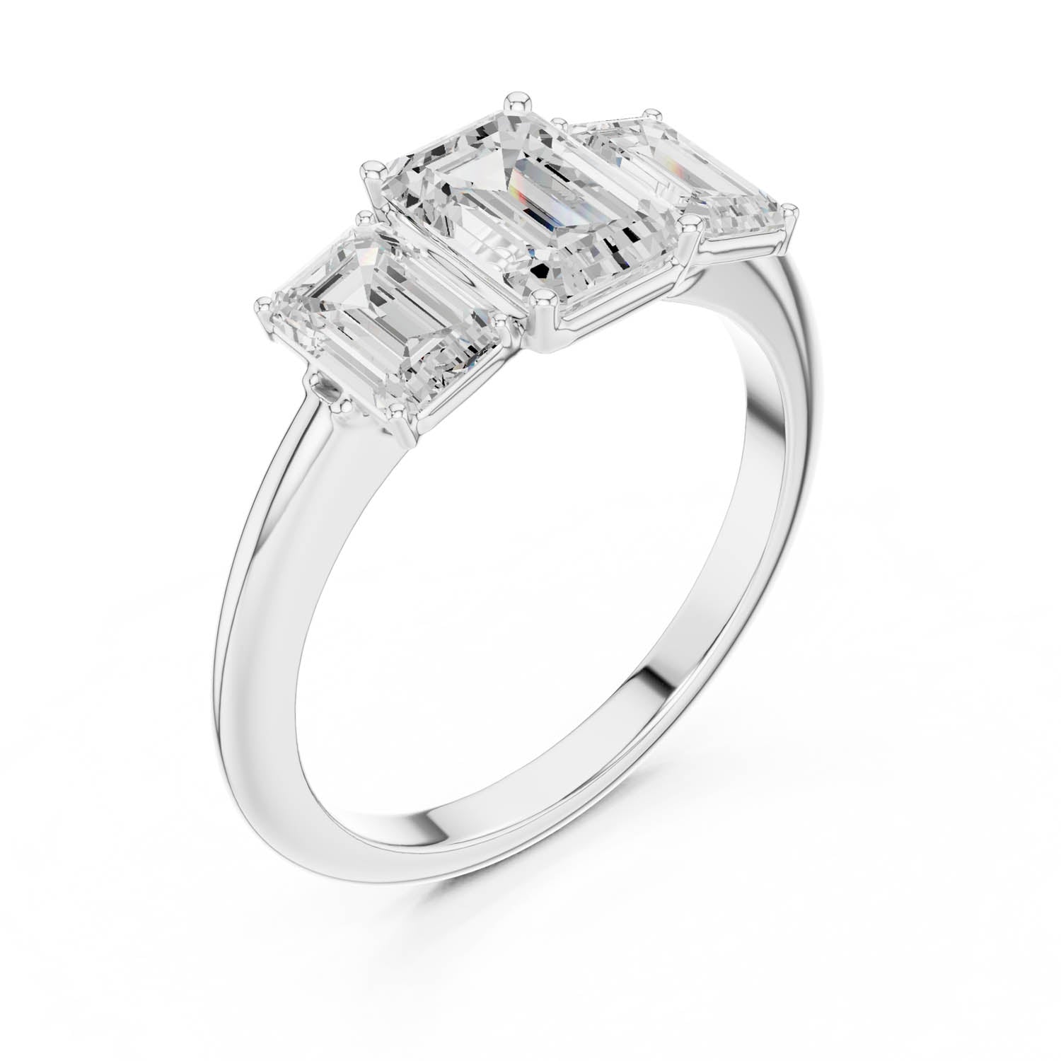 1.86 Ct. Emerald Cut Three-Stone Diamond Ring (DDLR-1073) 6