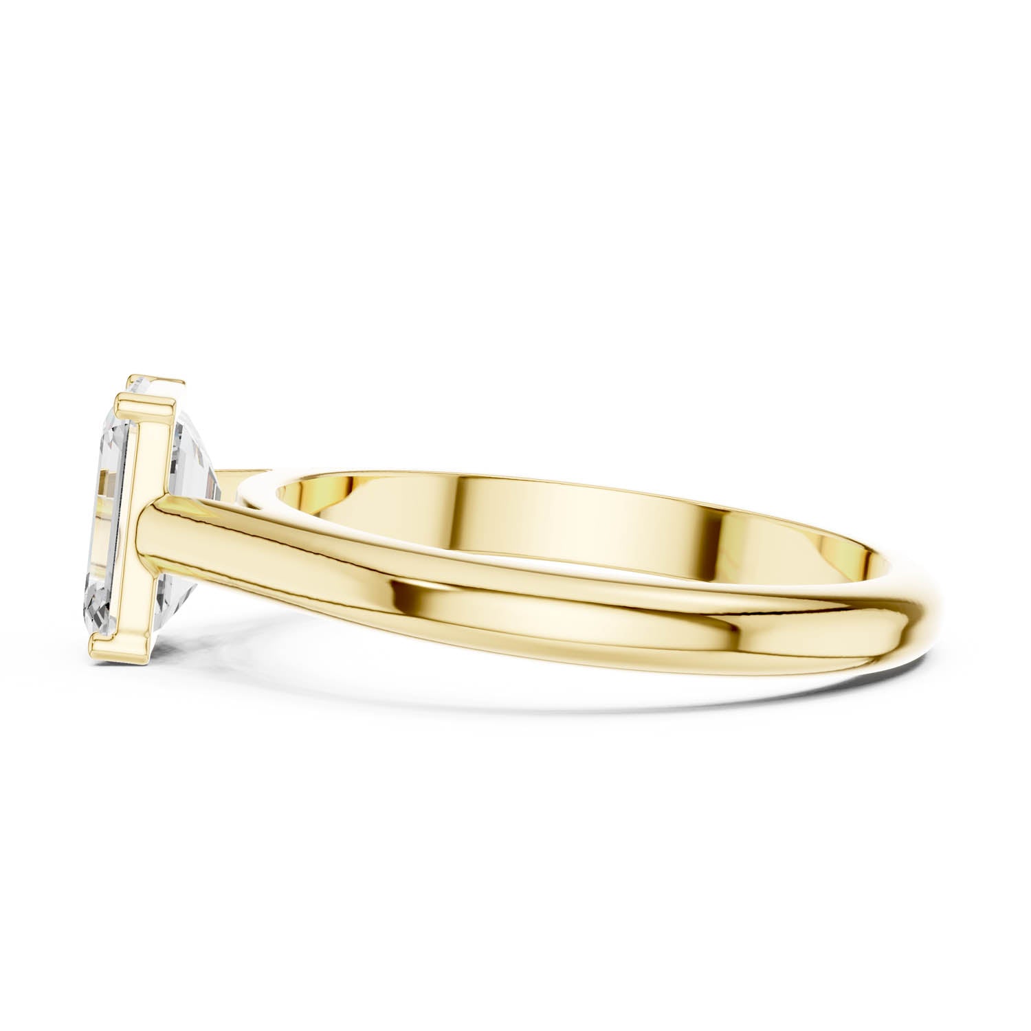 1.00 Ct. Emerald Cut Diamond Solitaire Ring with Tapered Band (DDLR-1077) 6