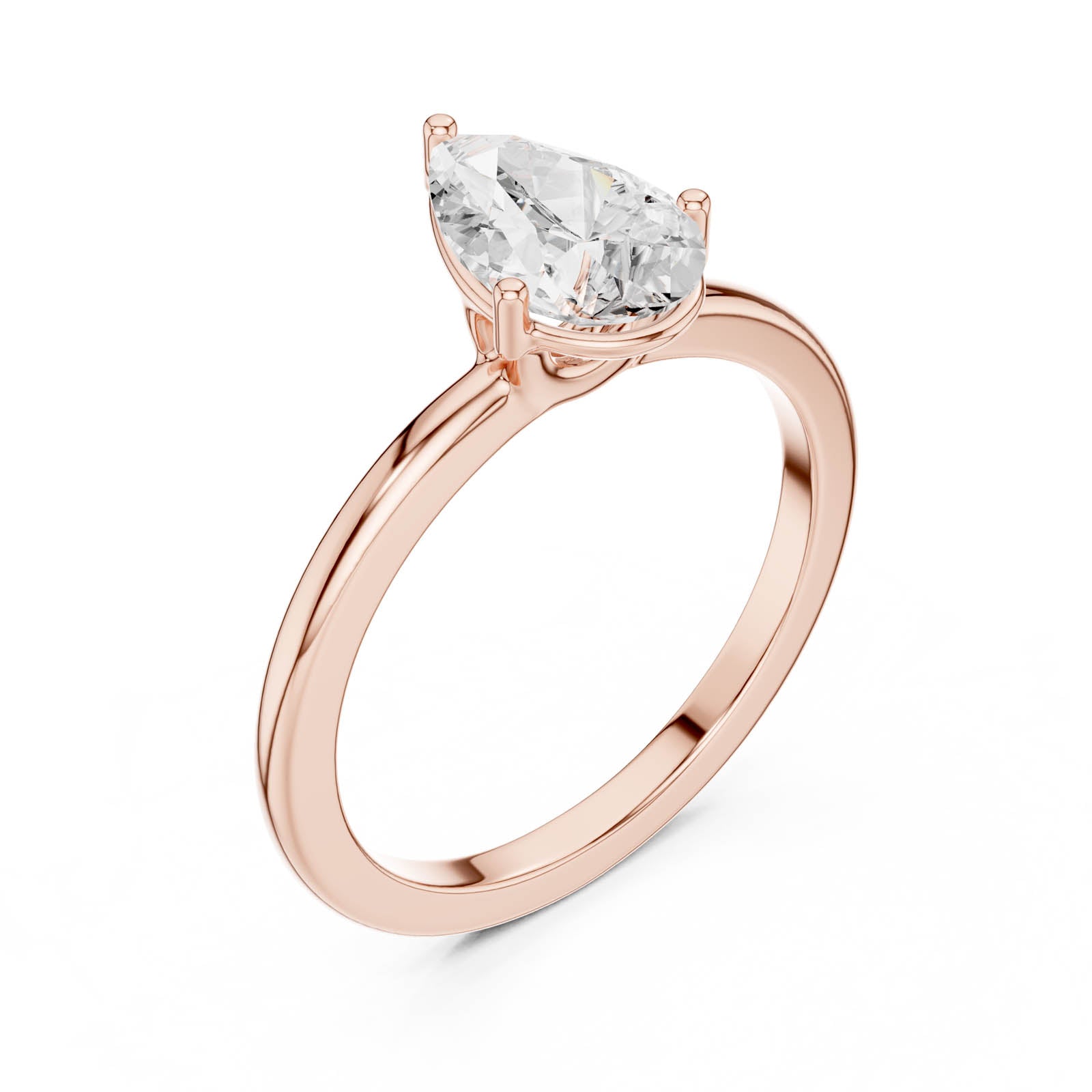 1.00 Ct. Pear Shape Diamond Solitaire Ring with Three-Prong Setting (DDLR-1080) 9