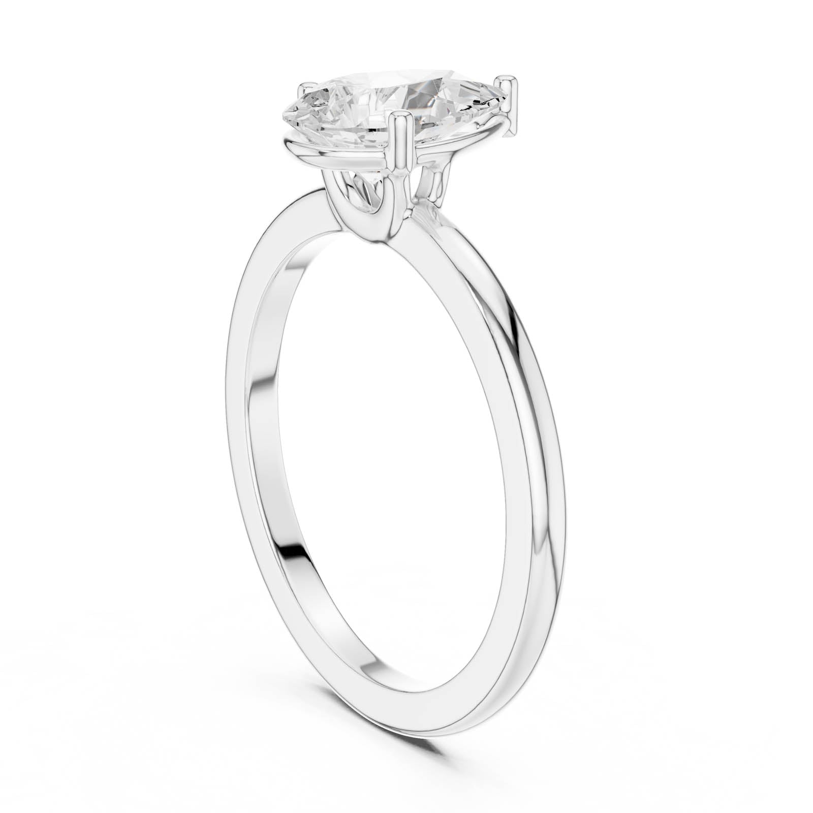 1.00 Ct. Pear Shape Diamond Solitaire Ring with Three-Prong Setting (DDLR-1080) 10