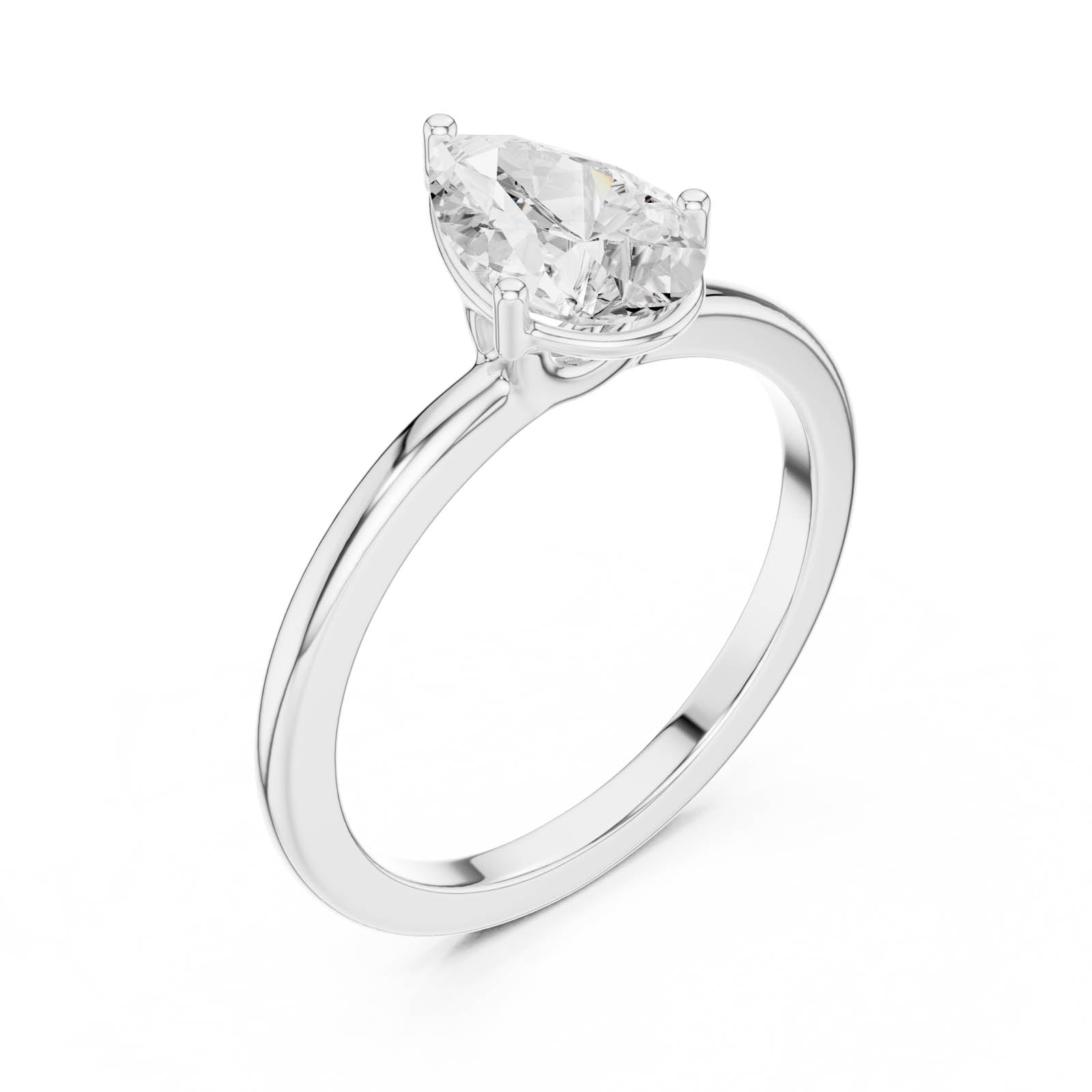 1.00 Ct. Pear Shape Diamond Solitaire Ring with Three-Prong Setting (DDLR-1080) 11
