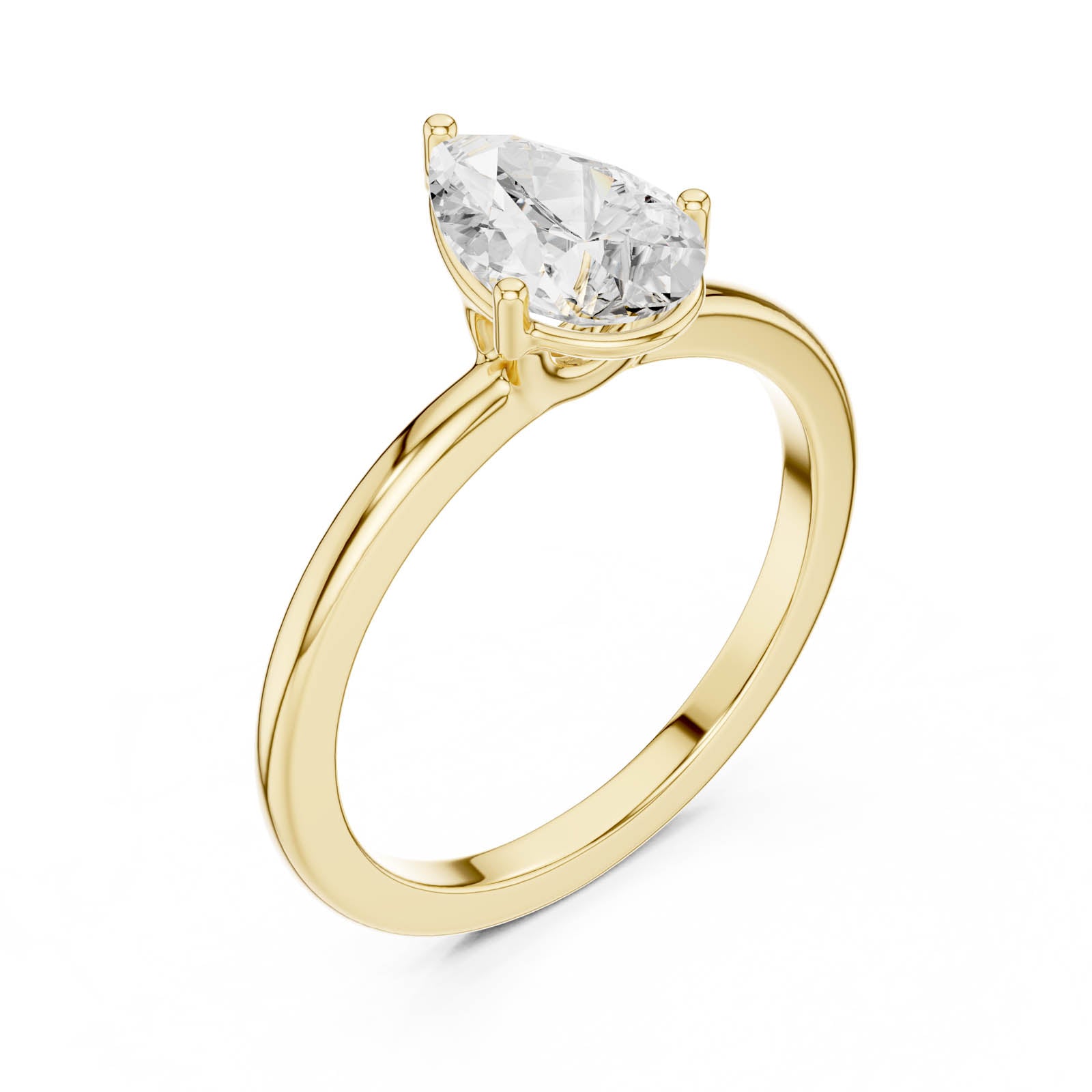 1.00 Ct. Pear Shape Diamond Solitaire Ring with Three-Prong Setting (DDLR-1080)