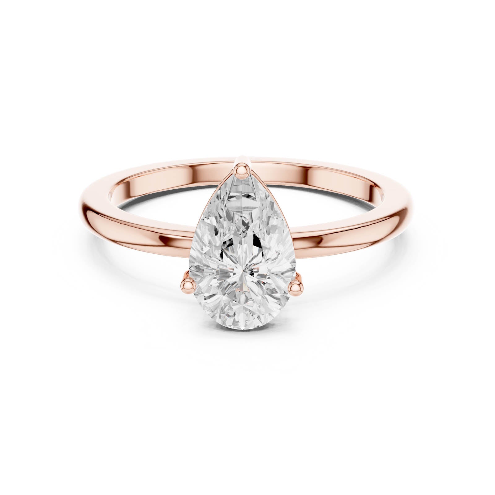 1.00 Ct. Pear Shape Diamond Solitaire Ring with Three-Prong Setting (DDLR-1080)