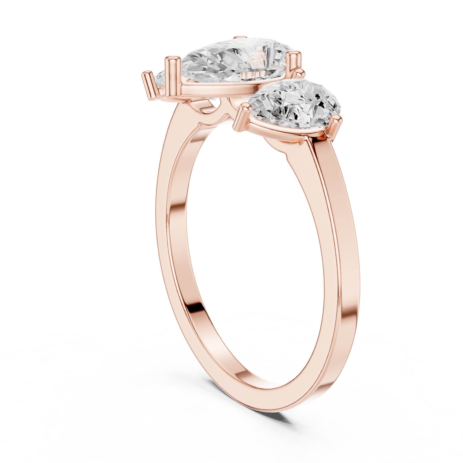 1.80 Ct. Pear Shape Diamond Three-Stone Ring with Matching Side Stones (DDLR-1089) 12