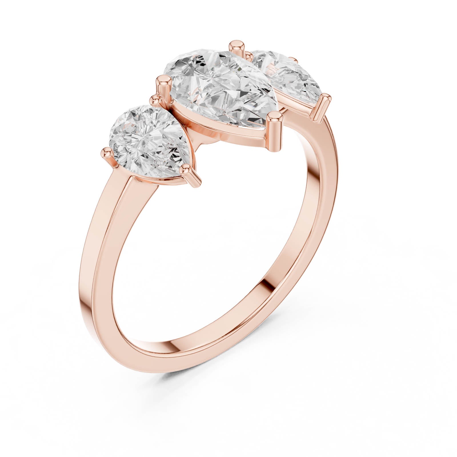 1.80 Ct. Pear Shape Diamond Three-Stone Ring with Matching Side Stones (DDLR-1089) 10