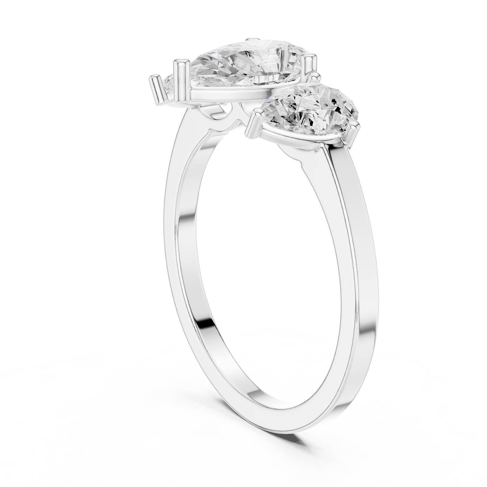 1.80 Ct. Pear Shape Diamond Three-Stone Ring with Matching Side Stones (DDLR-1089) 7