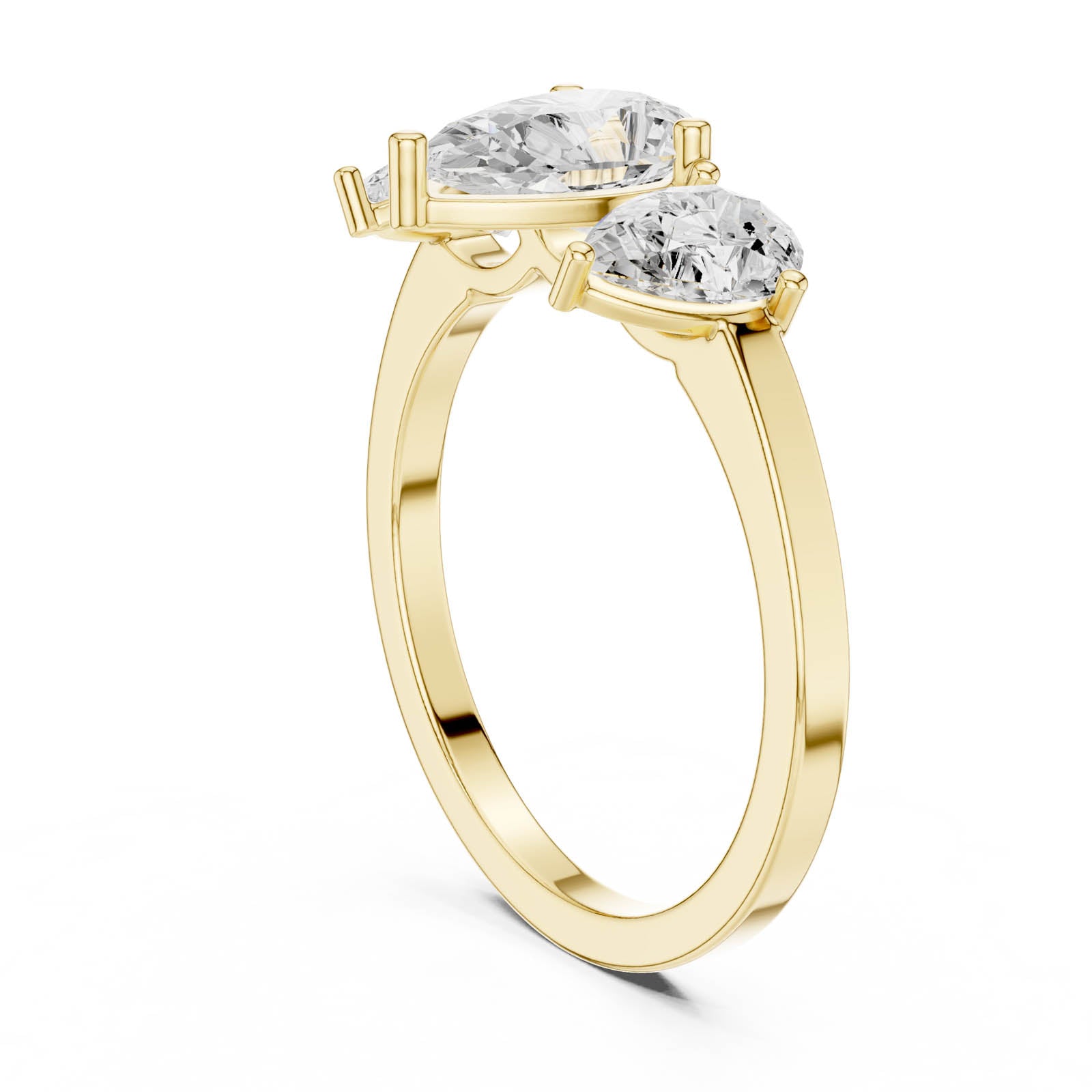 1.80 Ct. Pear Shape Diamond Three-Stone Ring with Matching Side Stones (DDLR-1089) 4