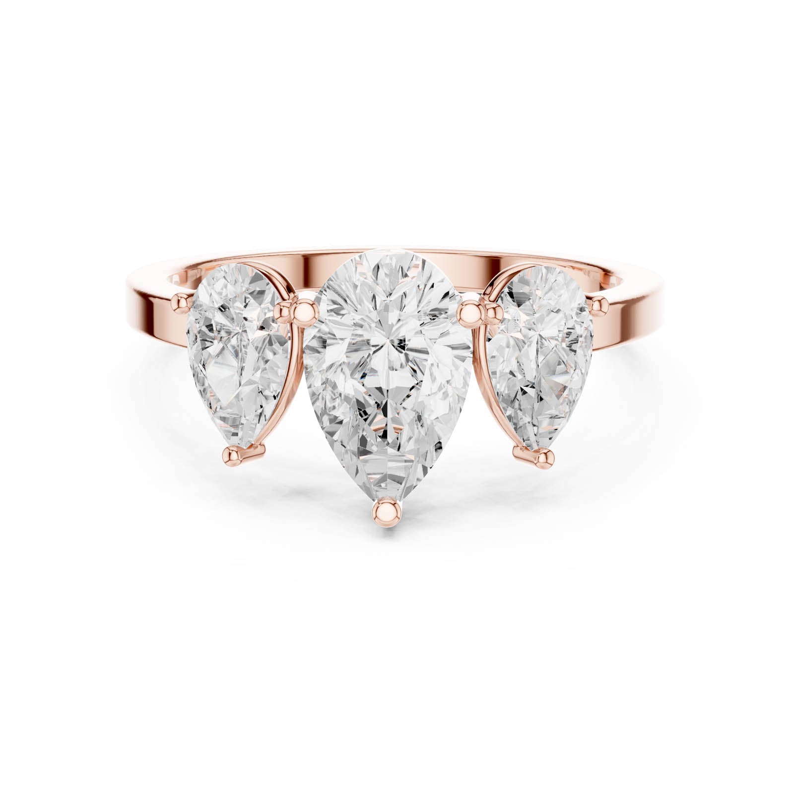 1.80 Ct. Pear Shape Diamond Three-Stone Ring with Matching Side Stones (DDLR-1089) 5
