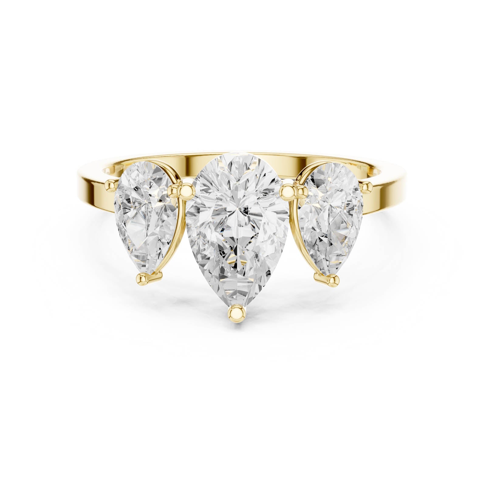 1.80 Ct. Pear Shape Diamond Three-Stone Ring with Matching Side Stones (DDLR-1089) 8