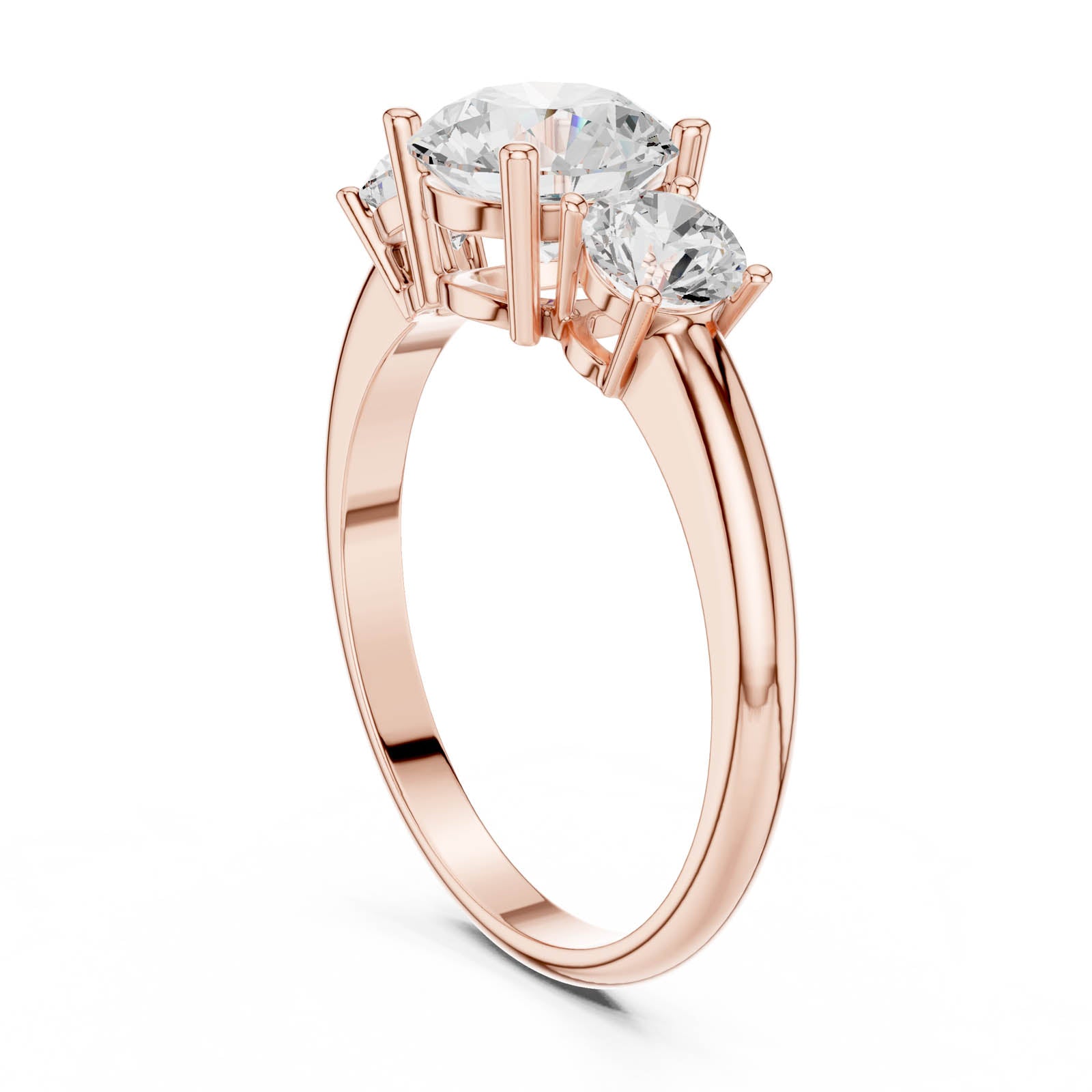 1.60 Ct. Round Diamond Three-Stone Ring with Classic Prong Setting (DDLR-1099) 9